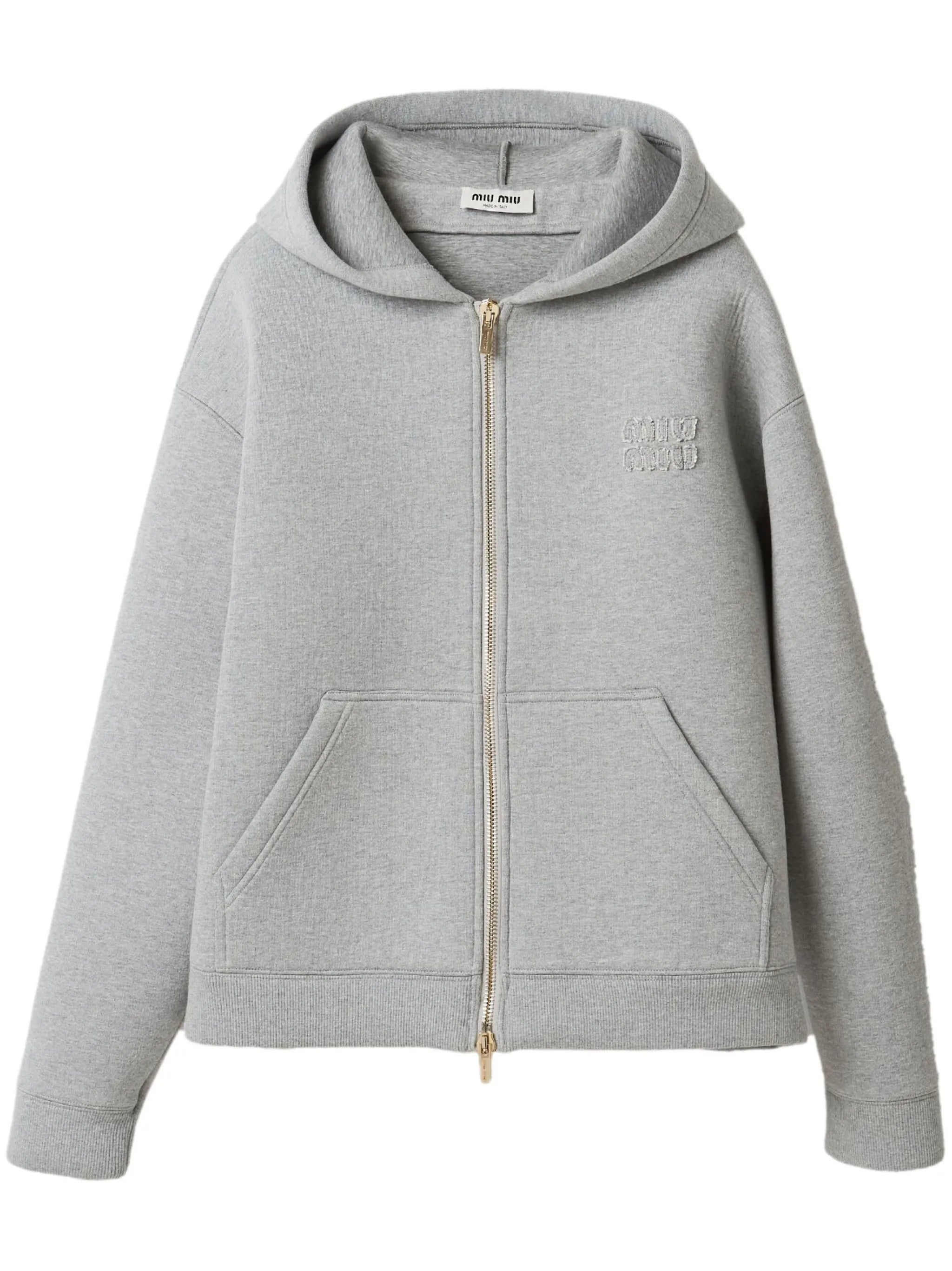 logo-appliqué cotton hoodie