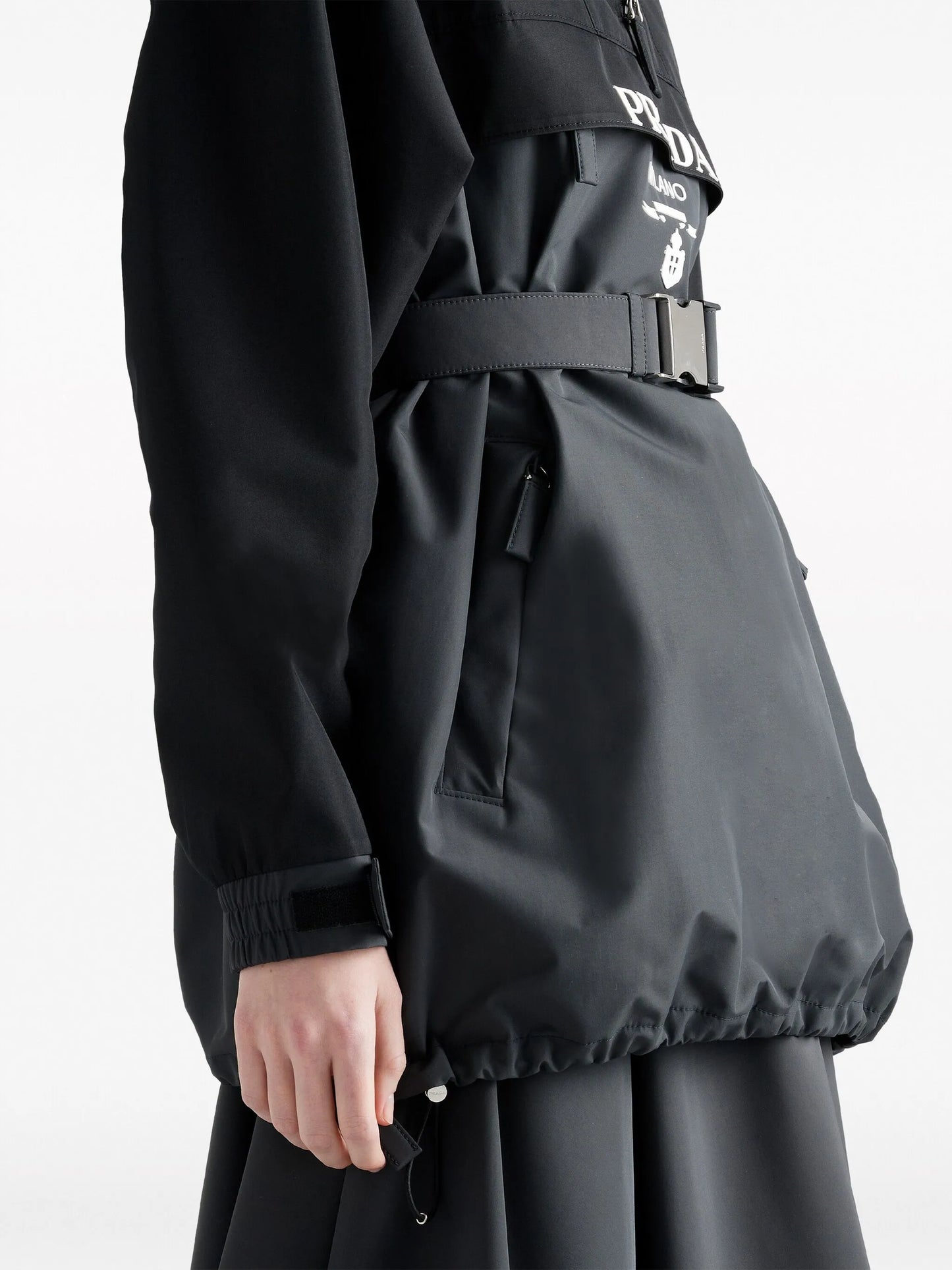 logo-print drawstring-hood jacket