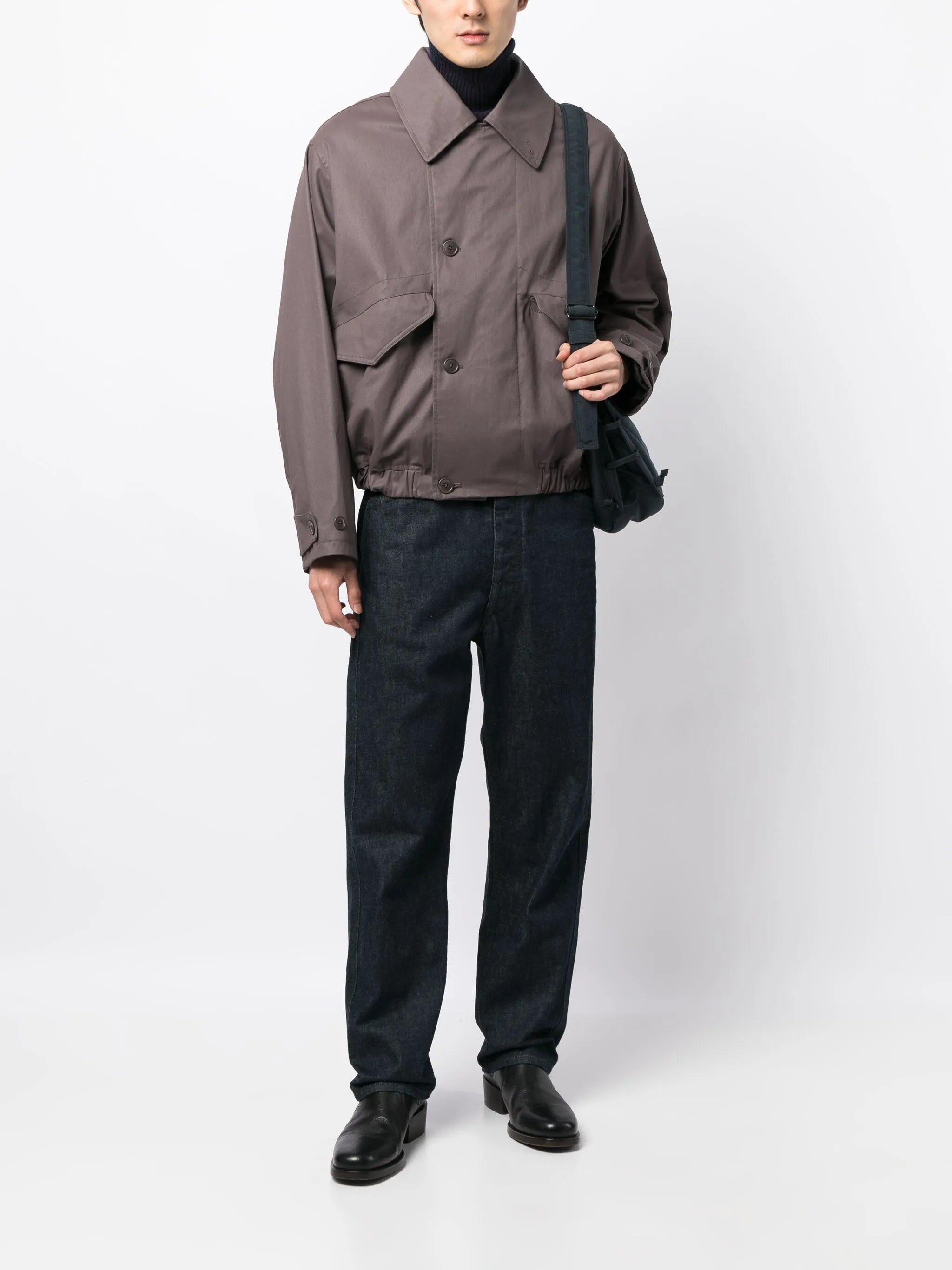 oversized-collar bomber jacket