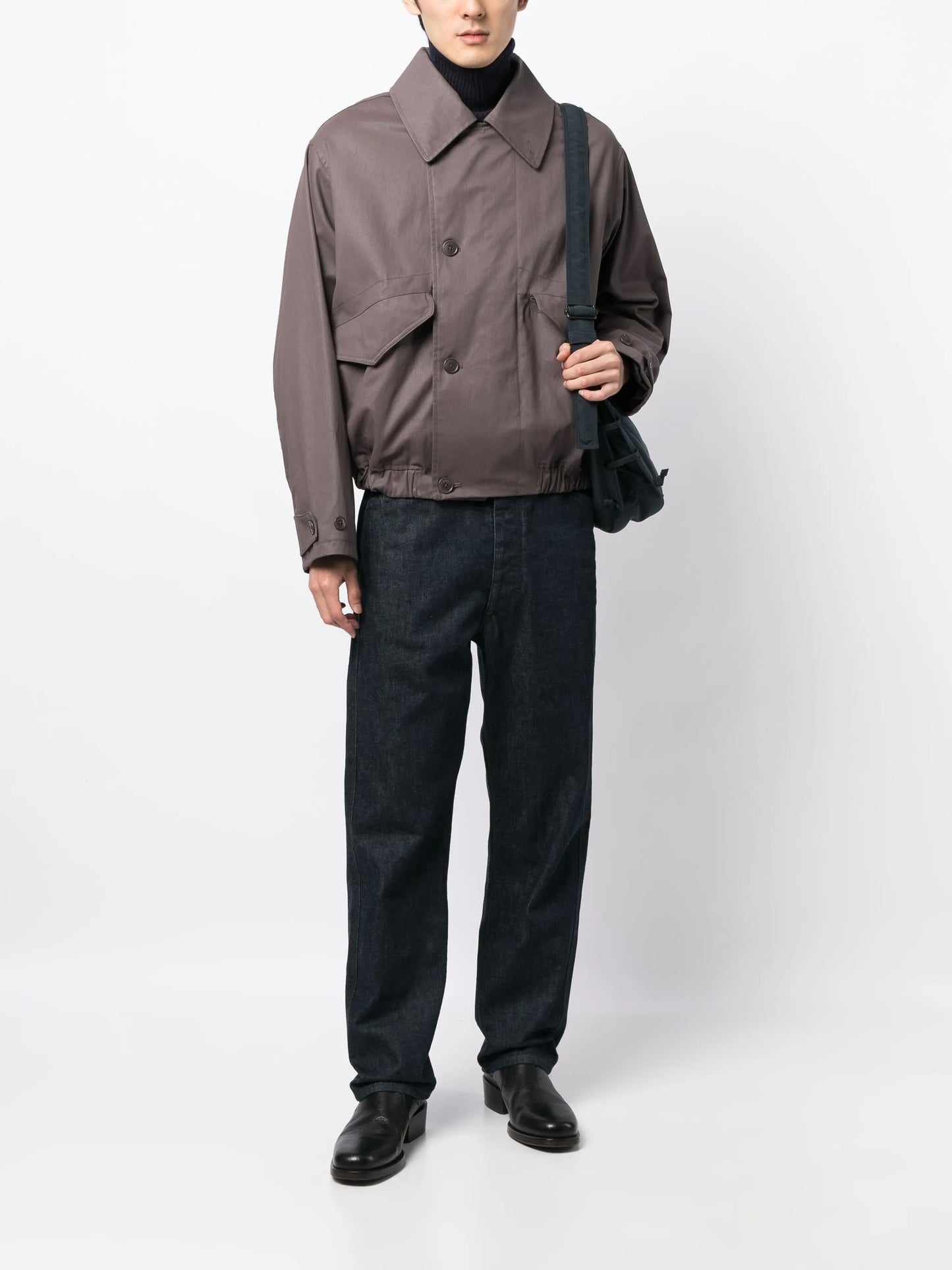 oversized-collar bomber jacket