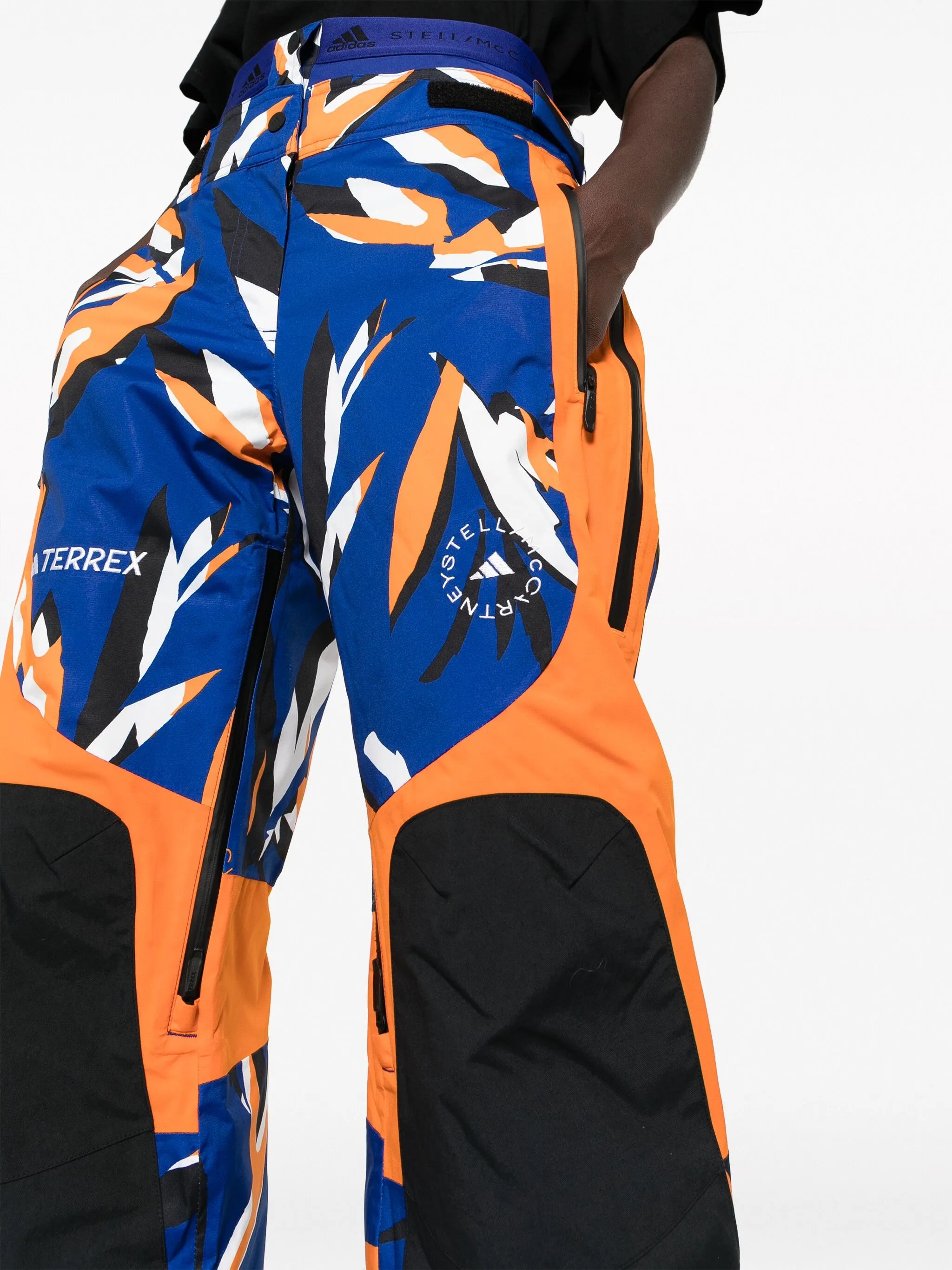 abstract-print panelled track pants