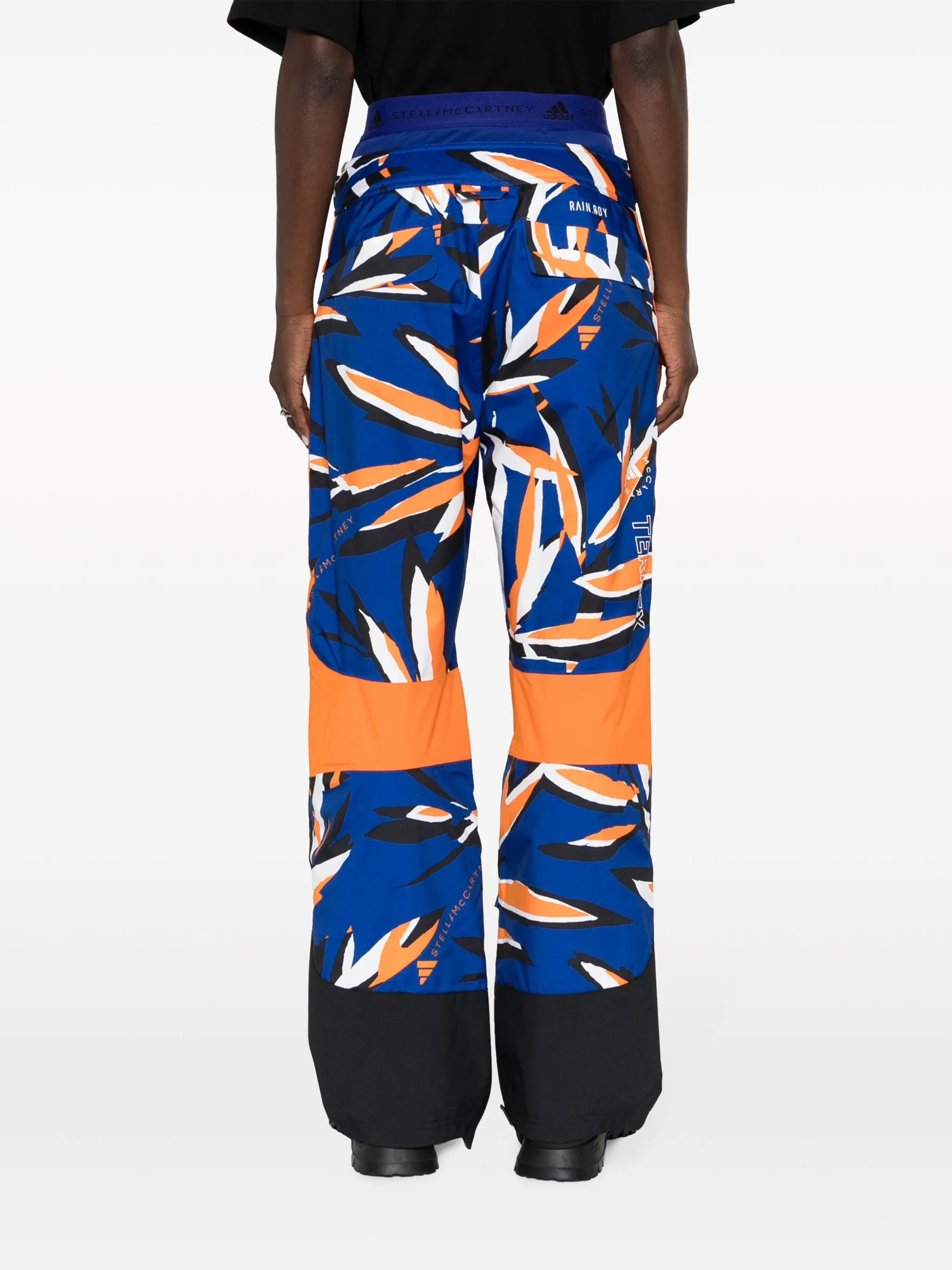 abstract-print panelled track pants