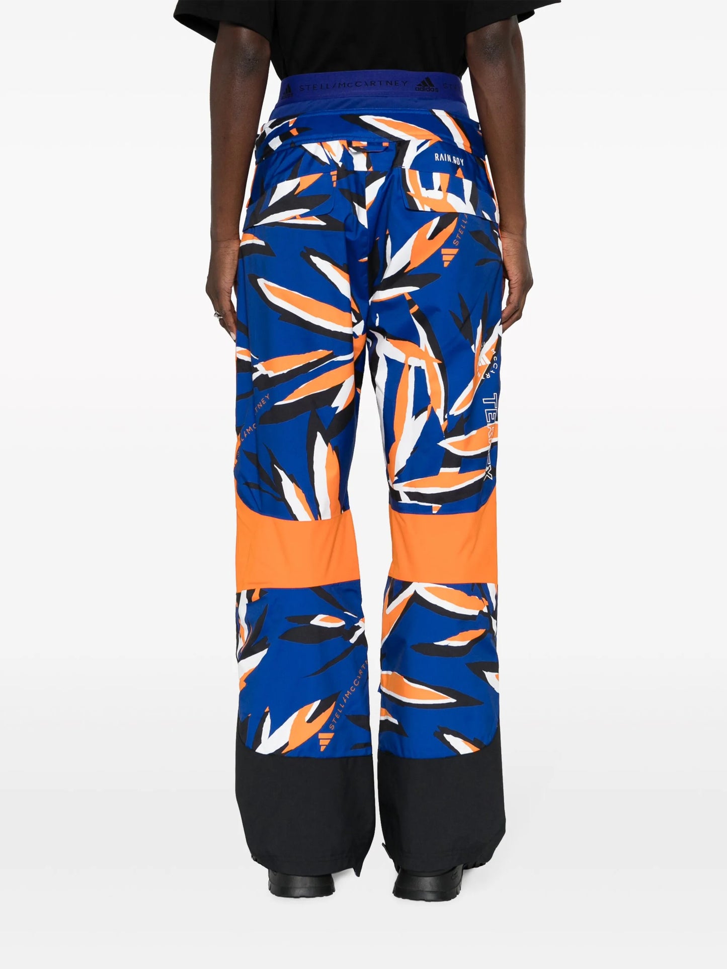 abstract-print panelled track pants