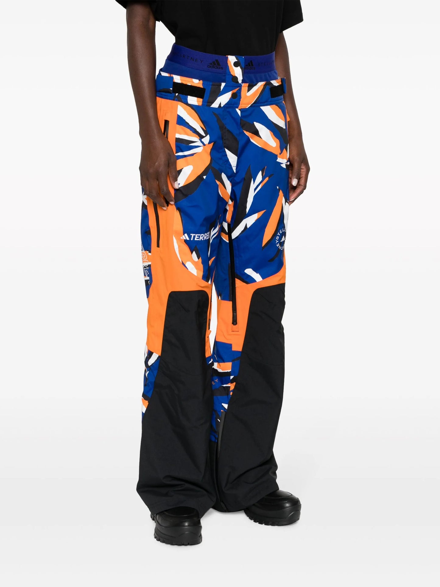 abstract-print panelled track pants