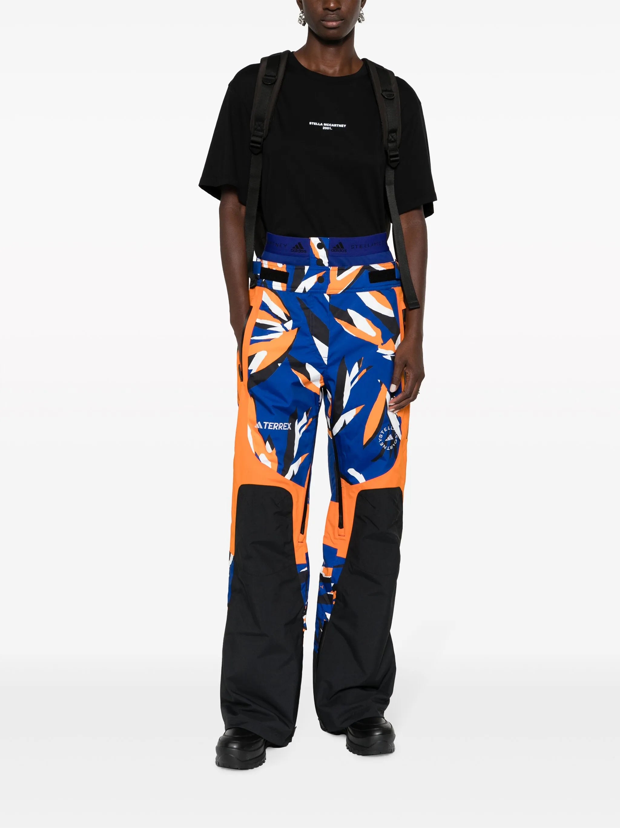 abstract-print panelled track pants