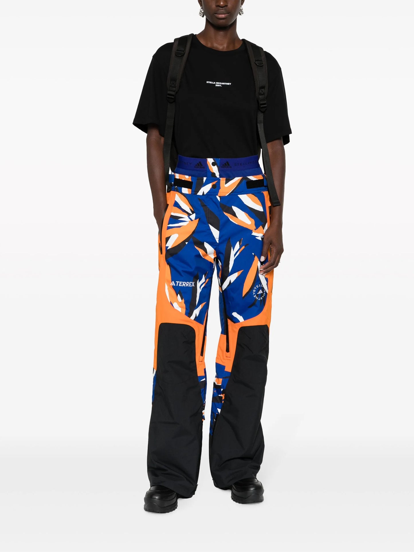 abstract-print panelled track pants