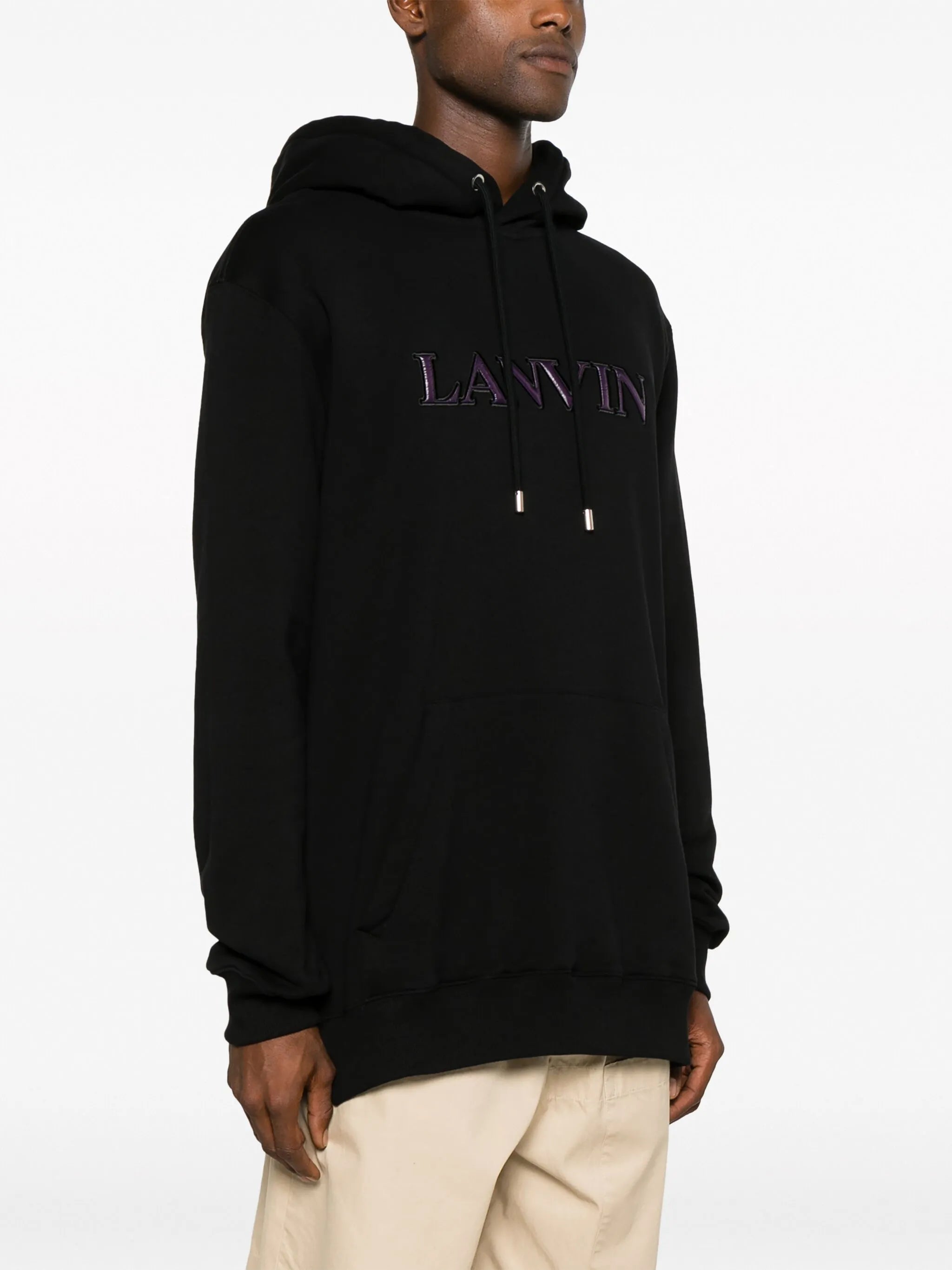 logo-appliqué cotton hoodie