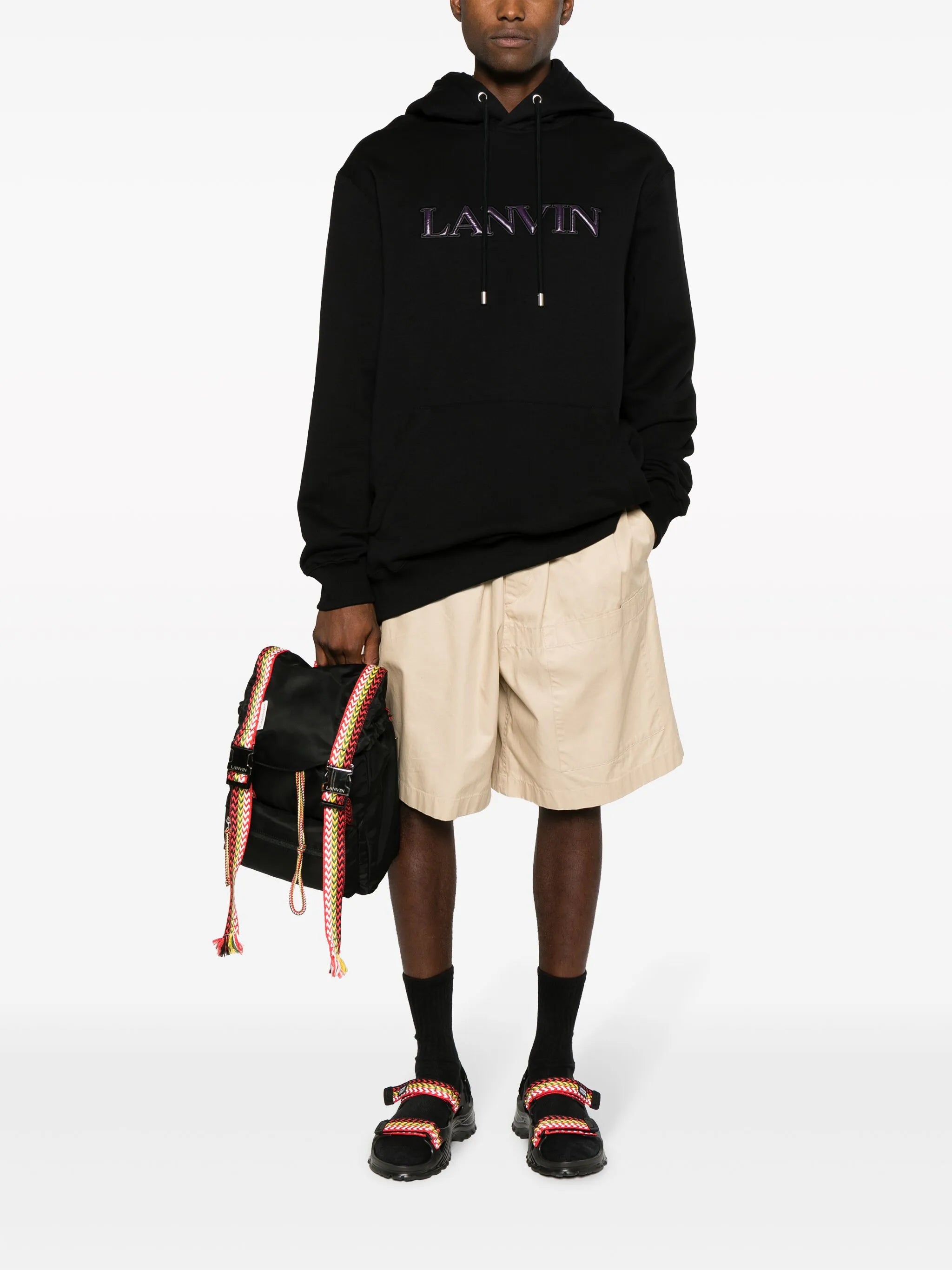 logo-appliqué cotton hoodie
