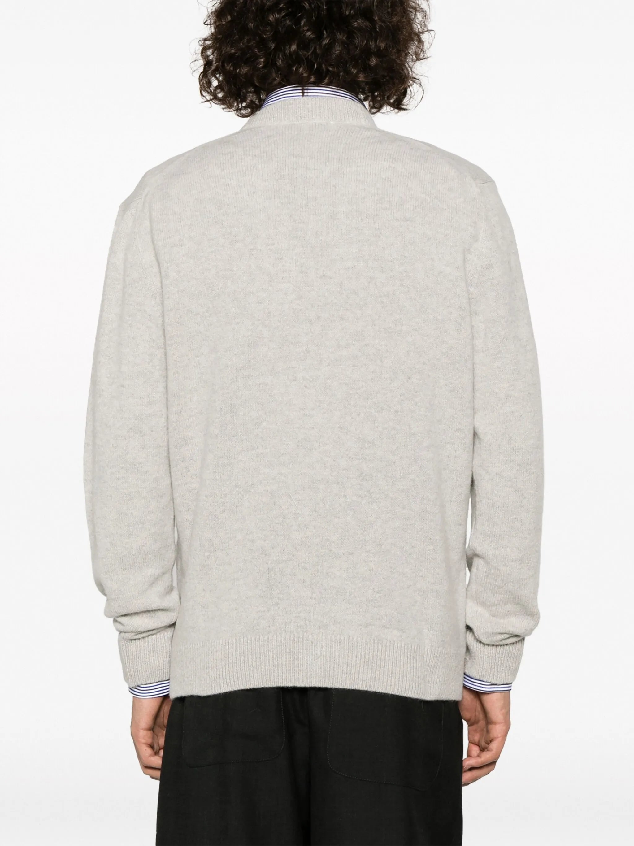 fox-motif V-neck cardigan