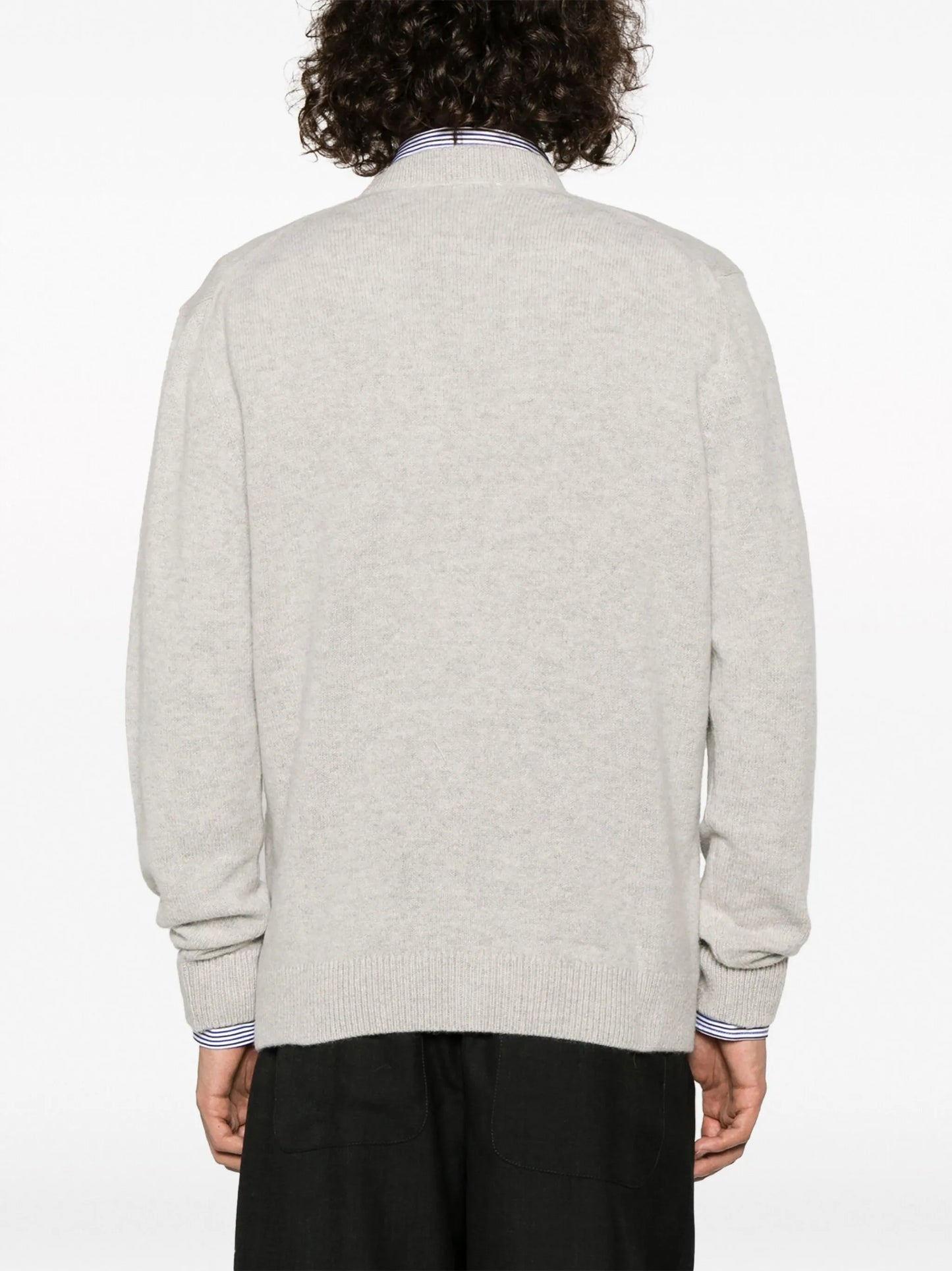 fox-motif V-neck cardigan
