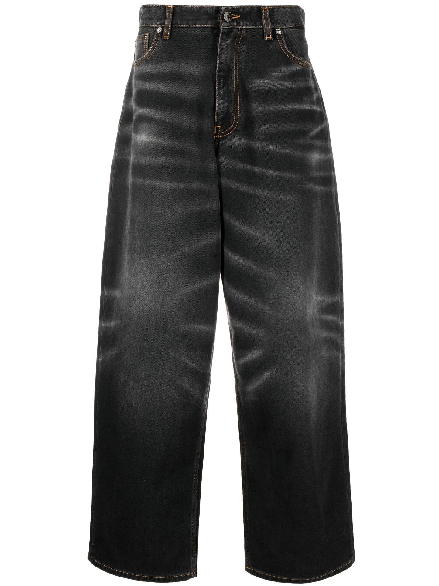 washed wide-leg jeans