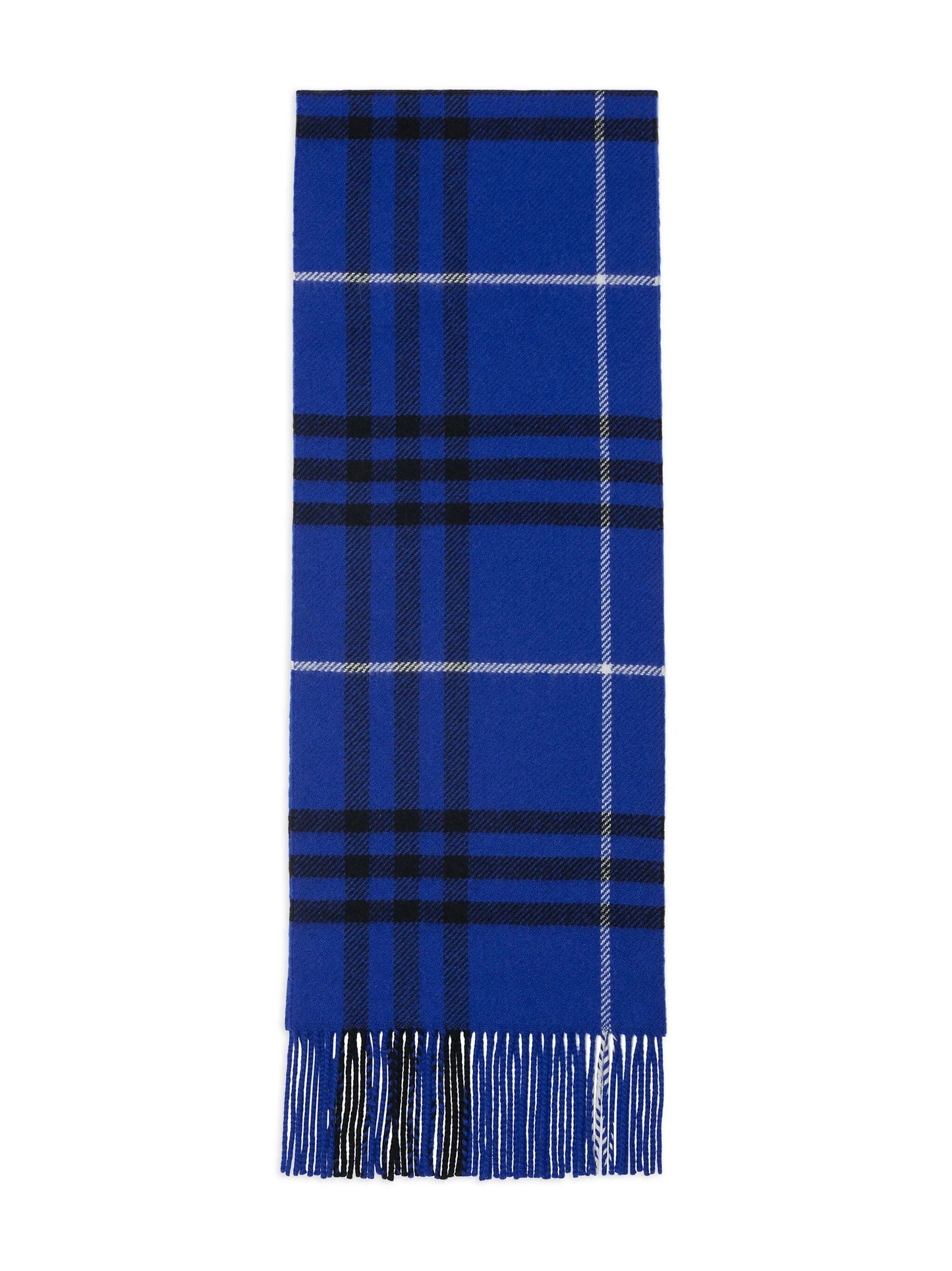 check-pattern fringed scarf