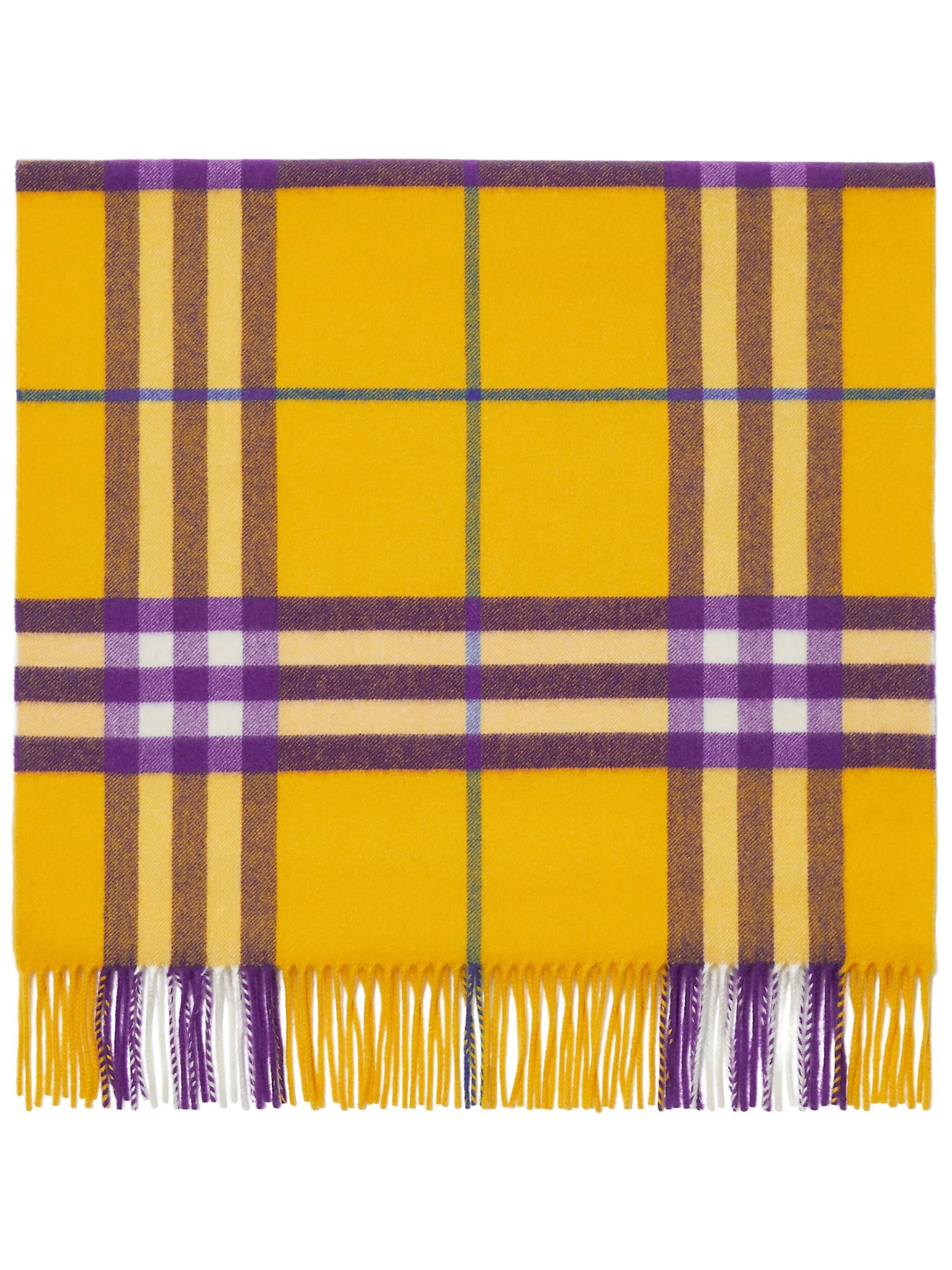 check-pattern cashmere scarf