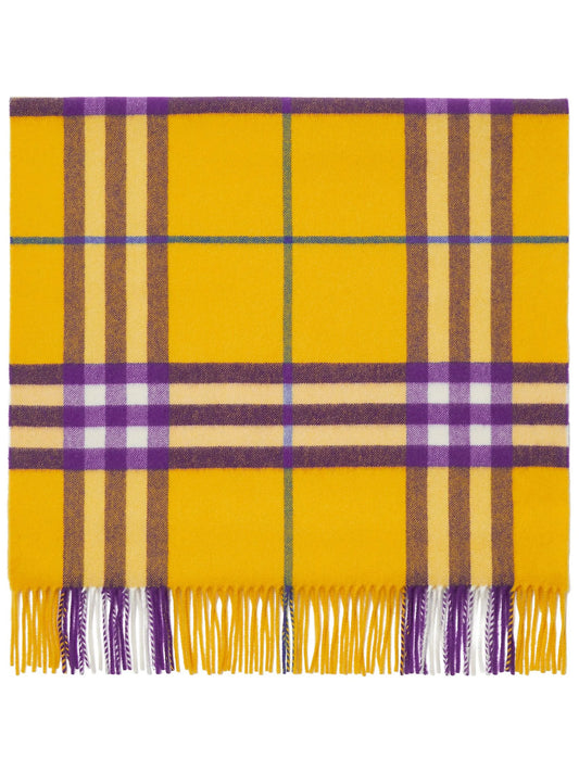 check-pattern cashmere scarf