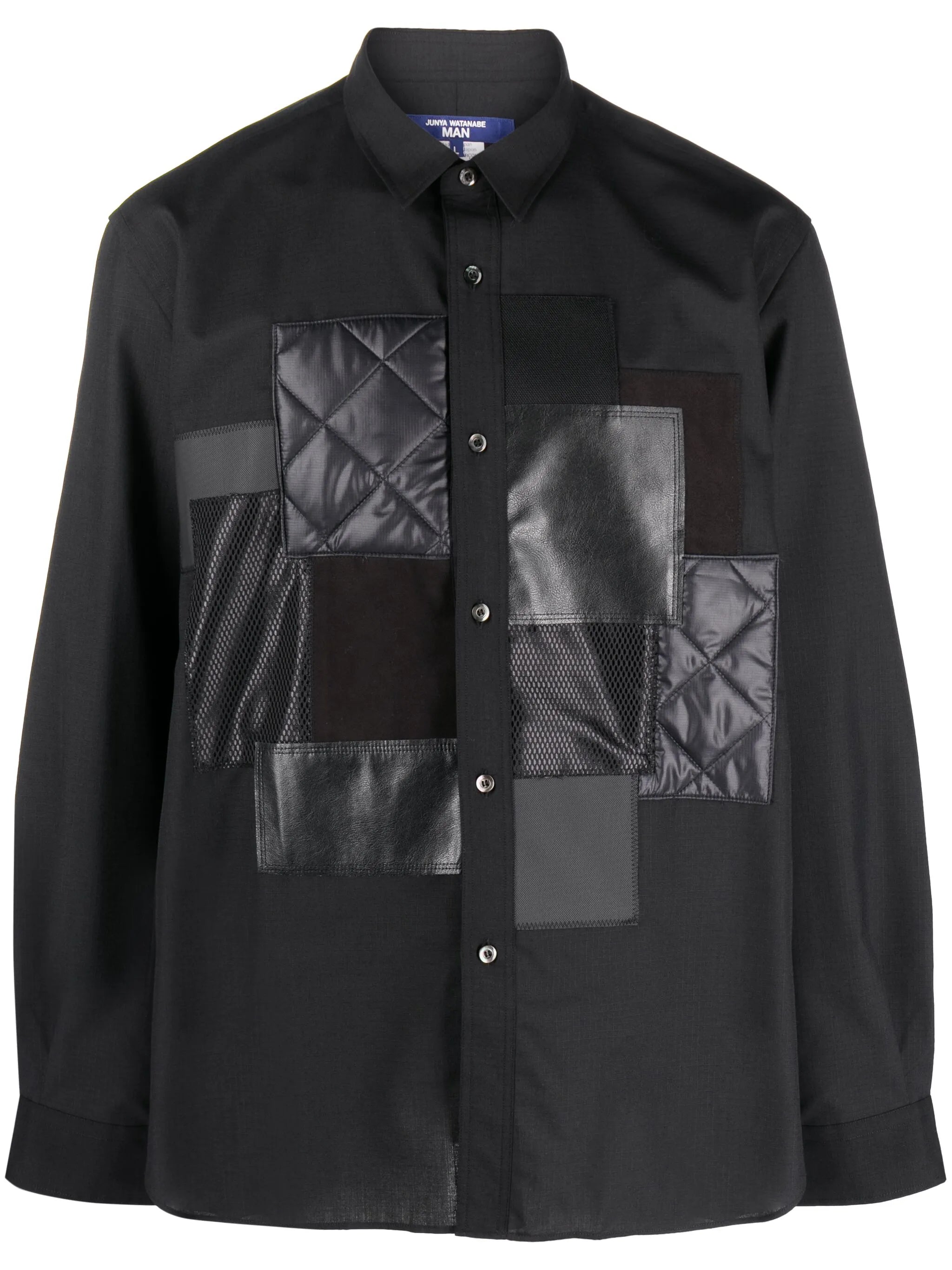 long-sleeve patchwork shirt