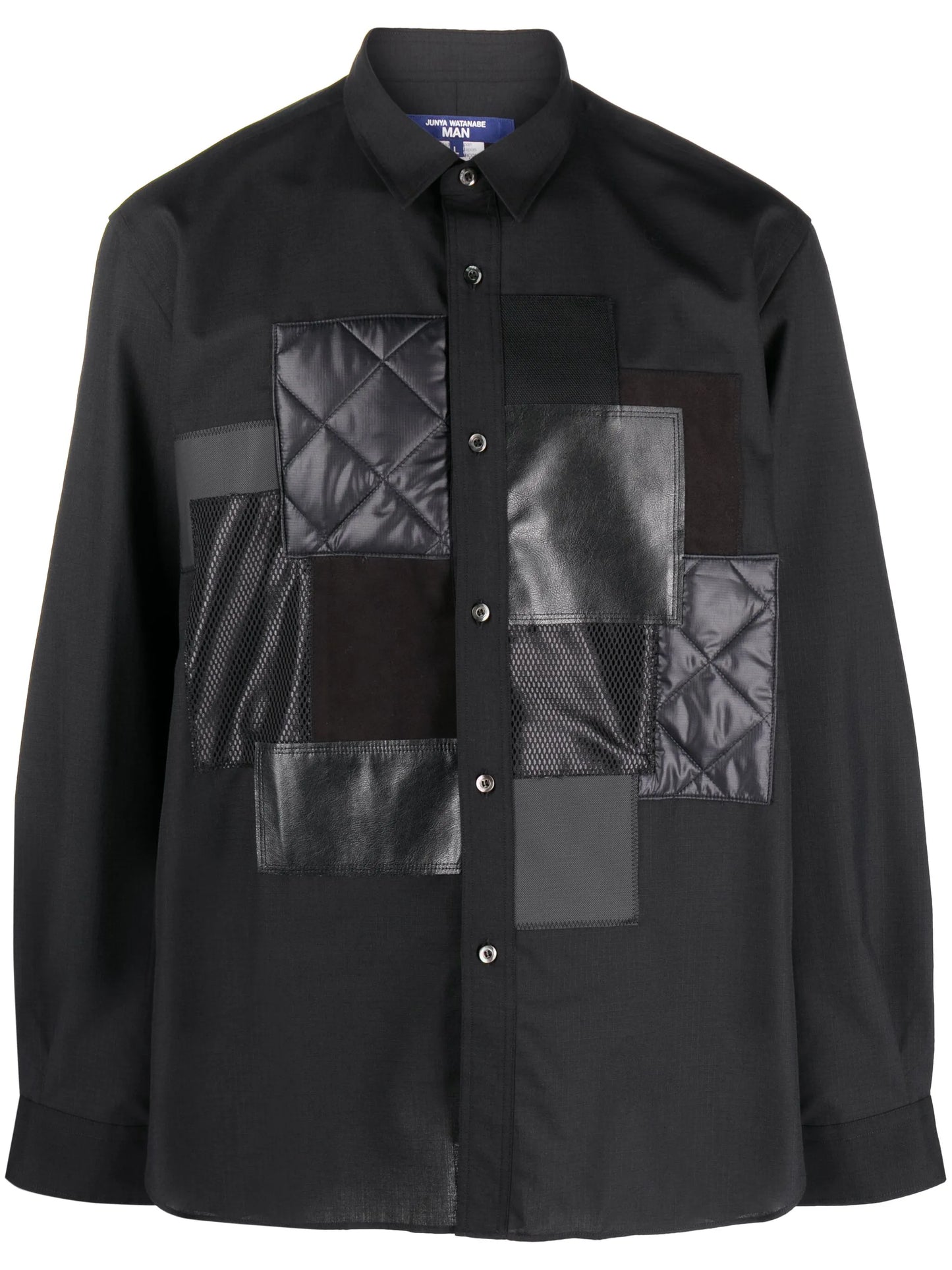 long-sleeve patchwork shirt