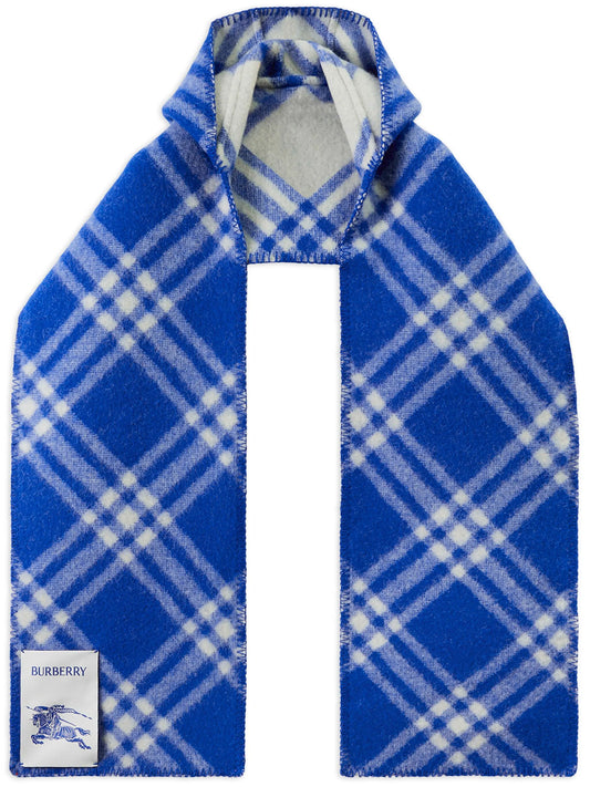 check-pattern wool scarf