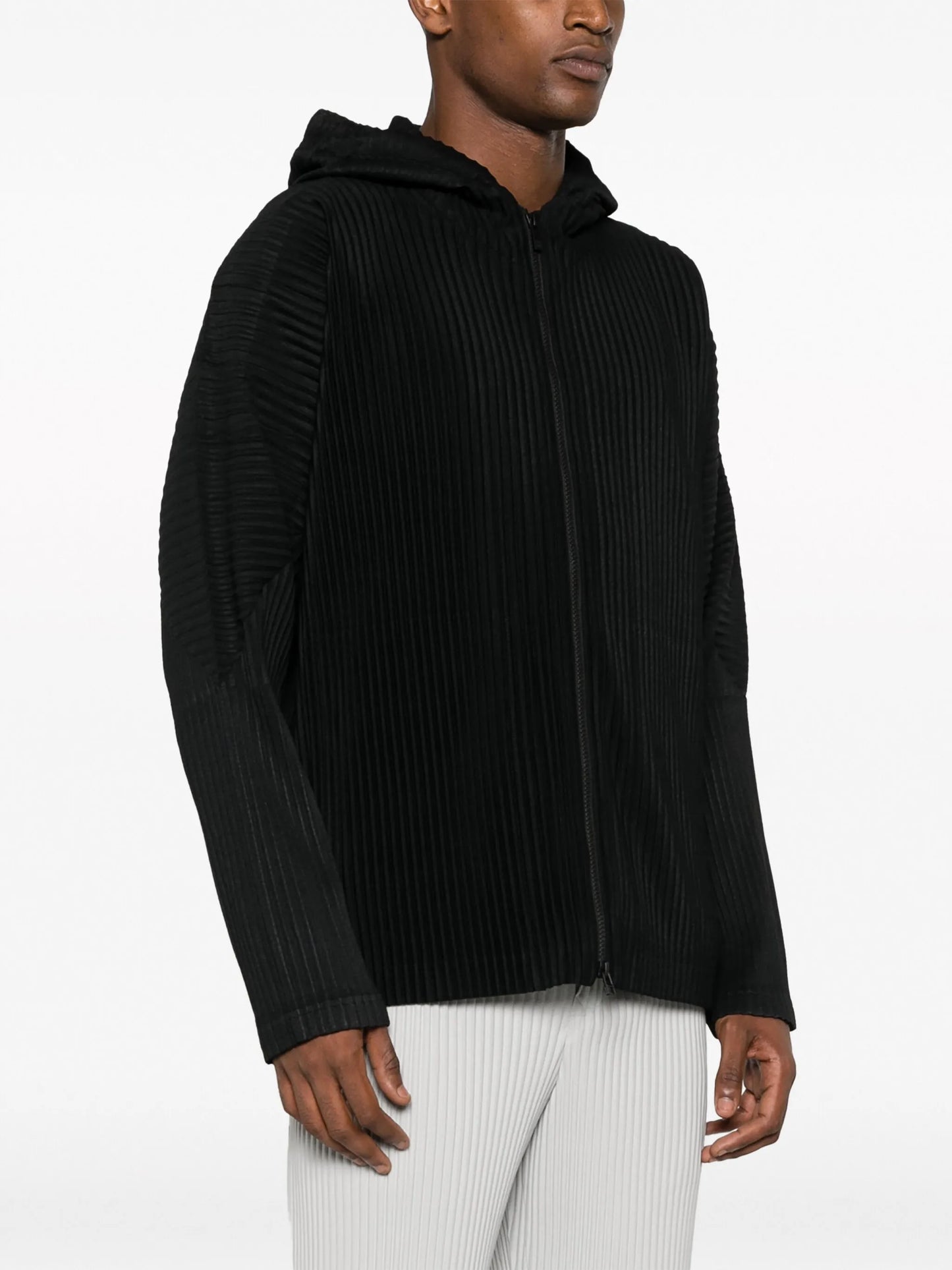 zipped corduroy hoodie