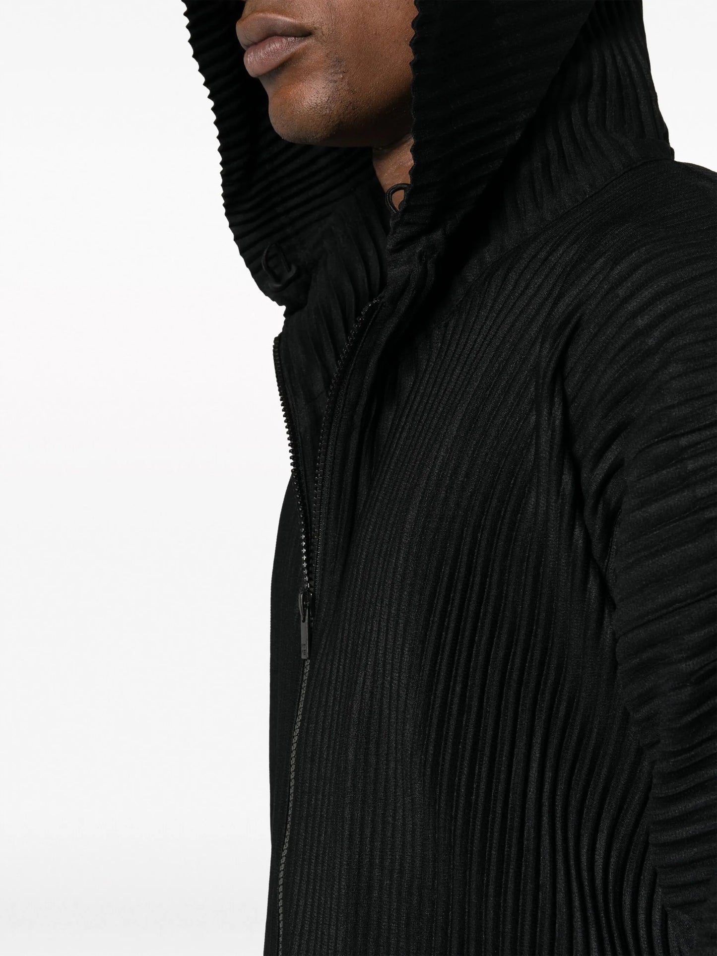 zipped corduroy hoodie