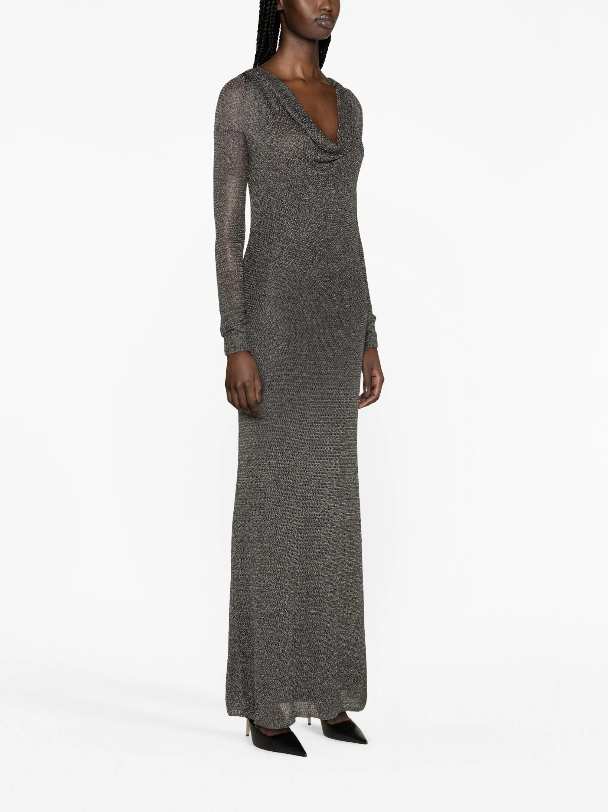 cowl-neck maxi dress
