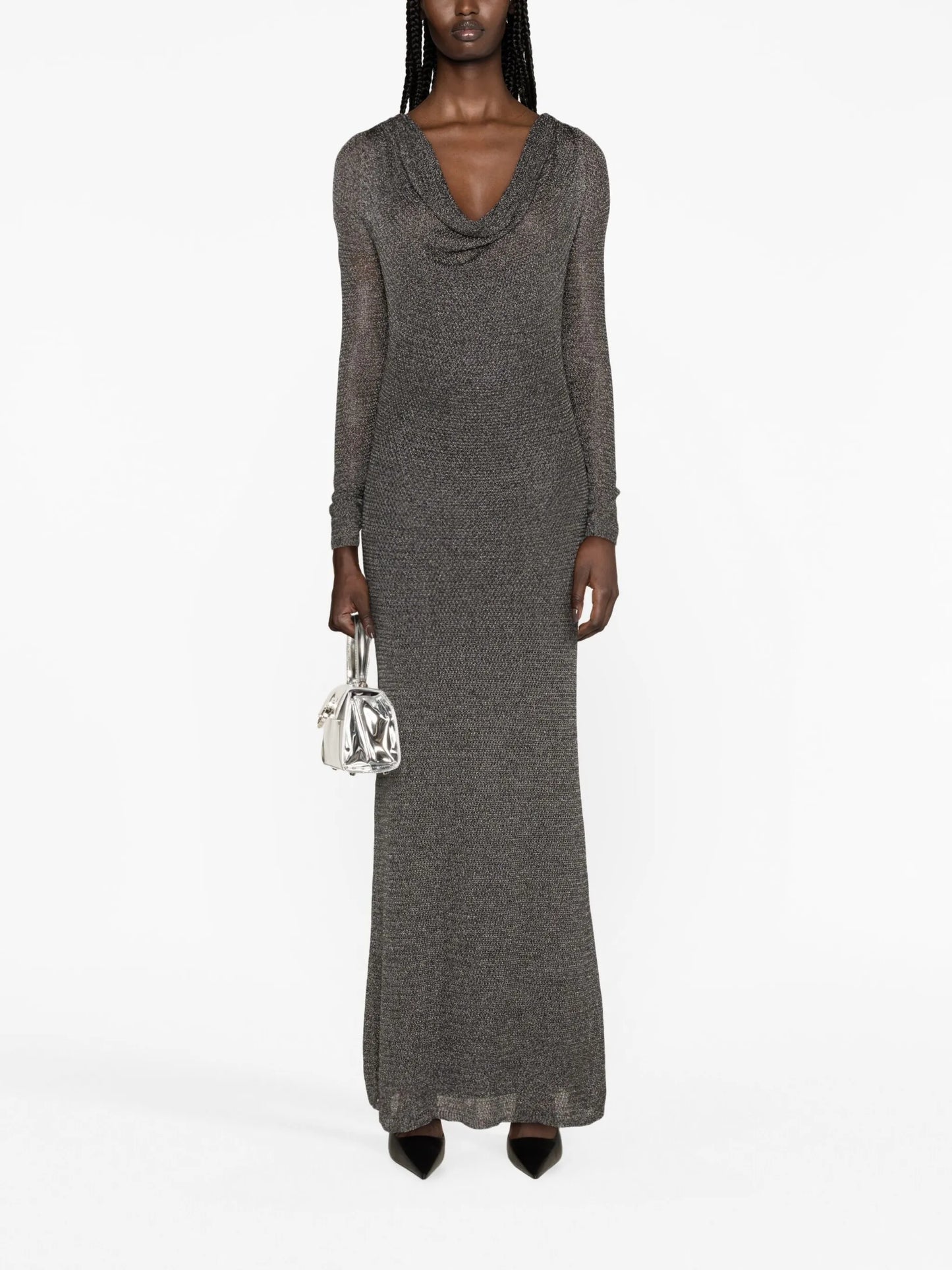 cowl-neck maxi dress