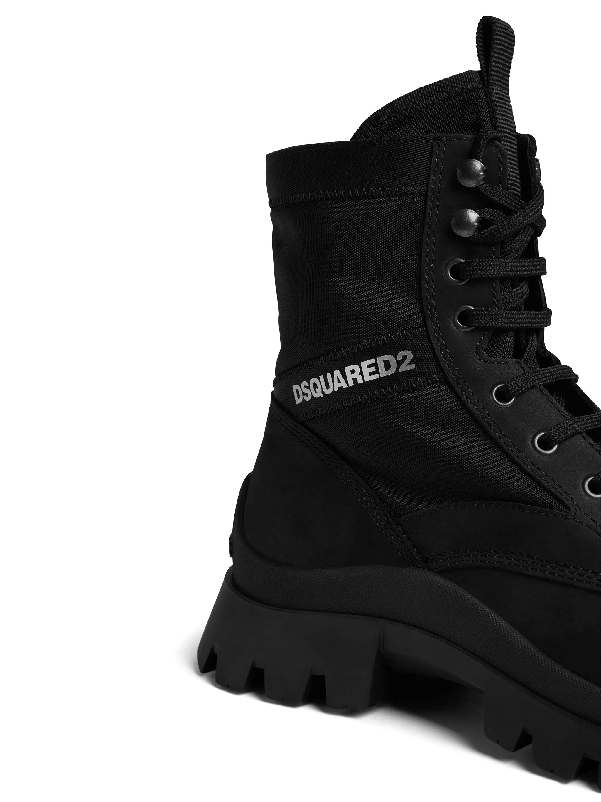 logo-print lace up boots