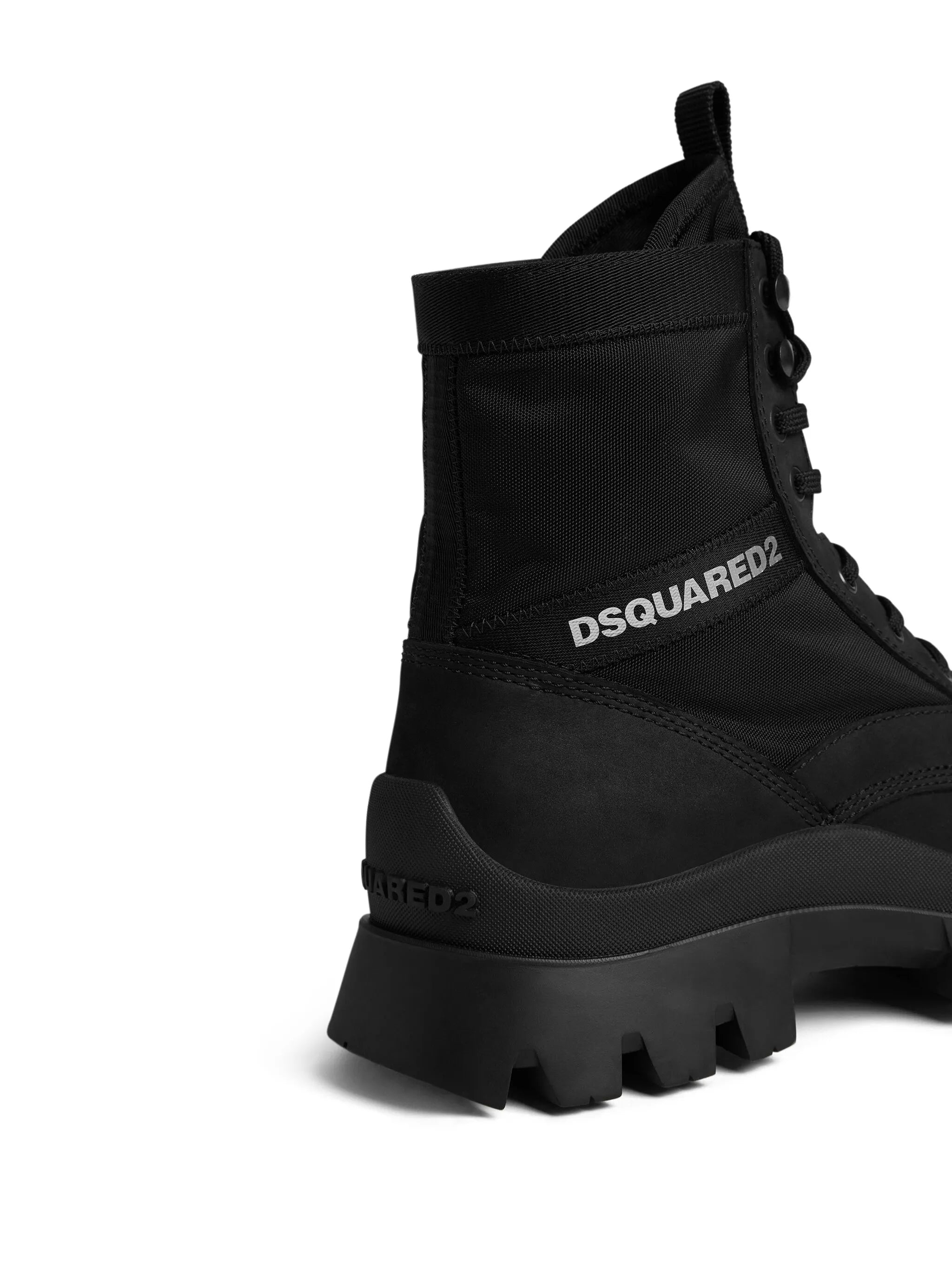 logo-print lace up boots