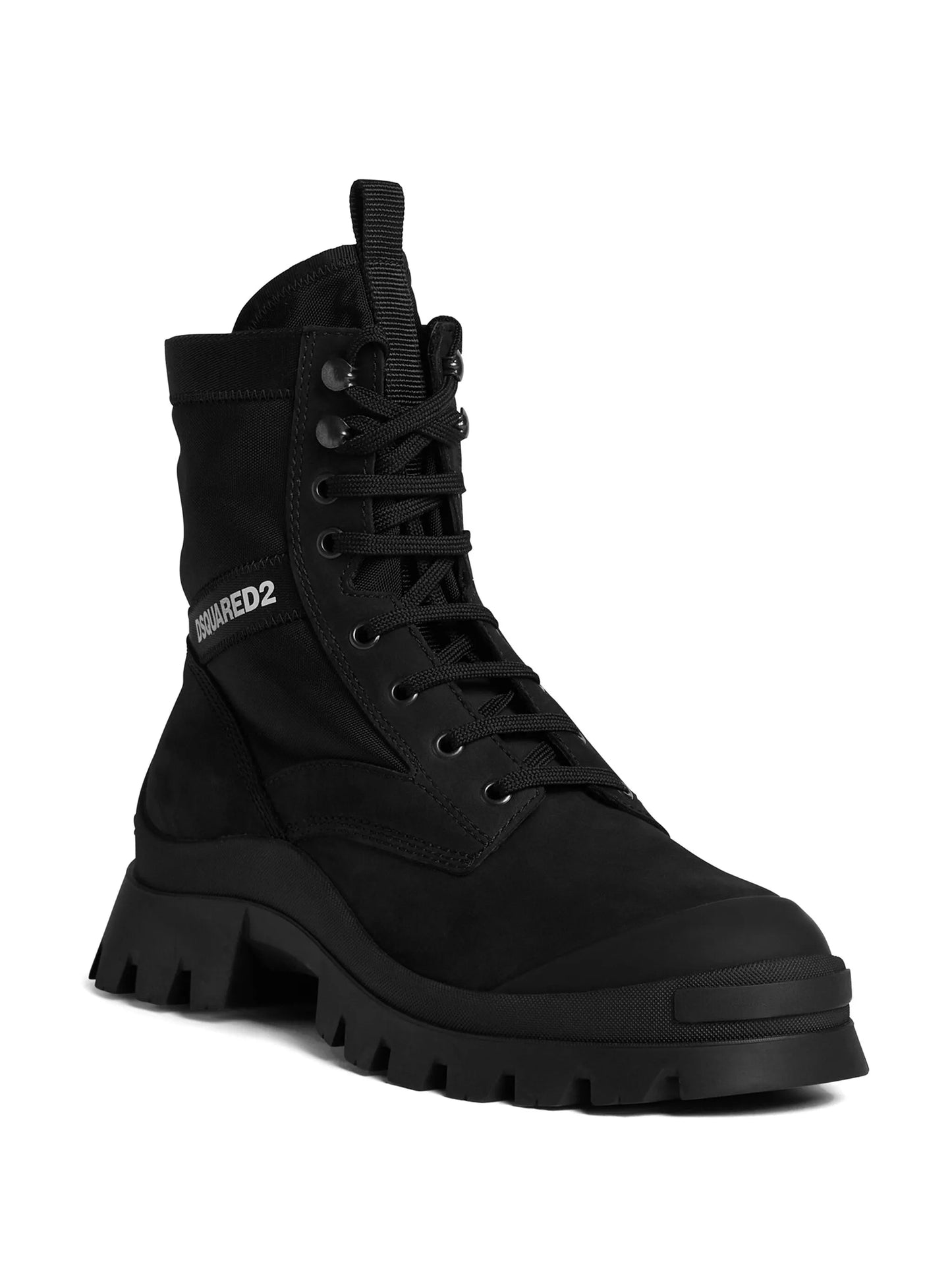 logo-print lace up boots