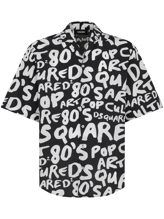 80's Pop-print cotton shirt
