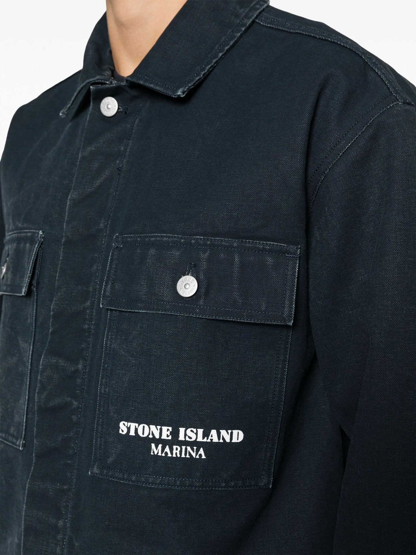 logo-embroidered denim jacket