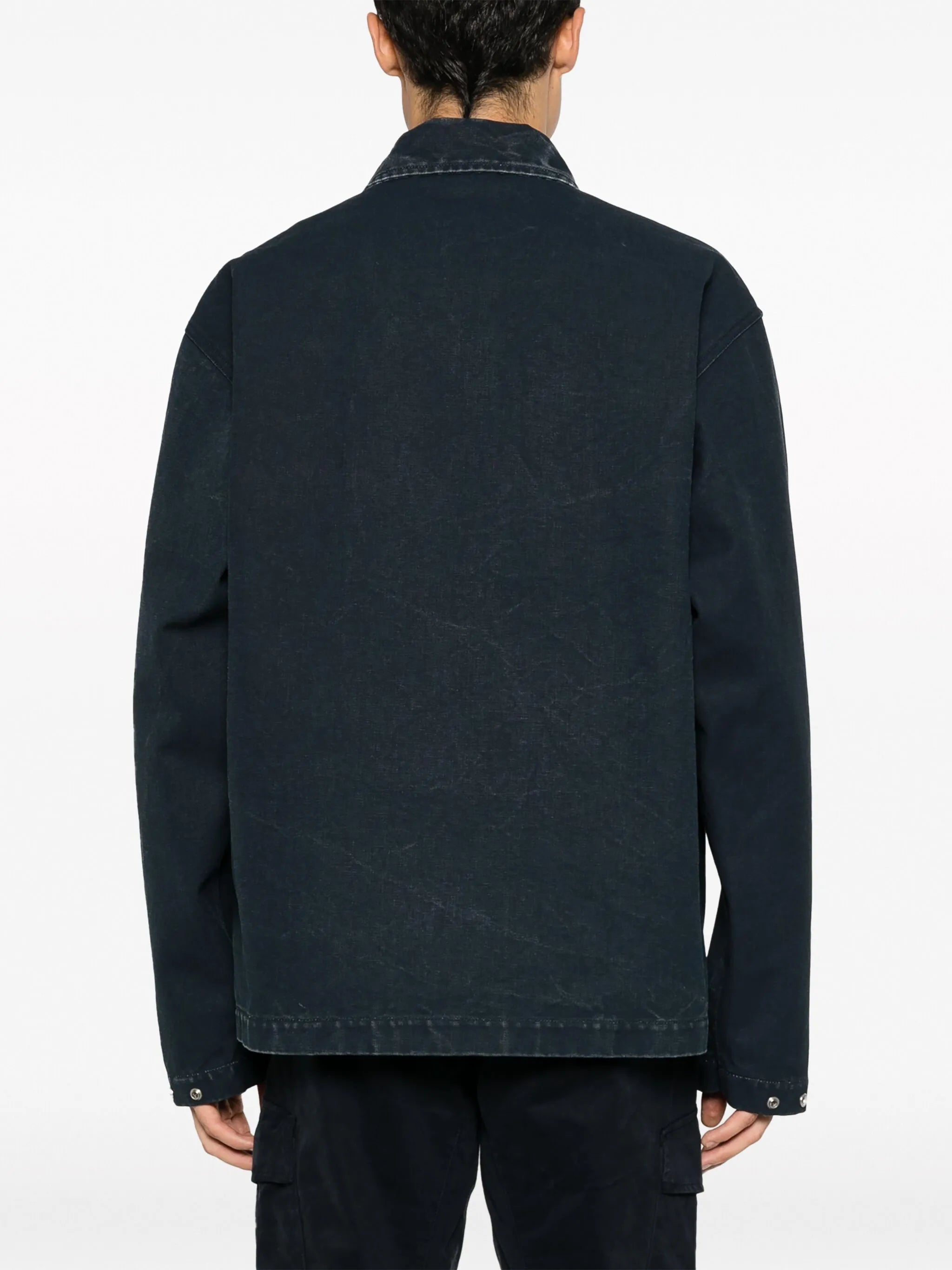 logo-embroidered denim jacket