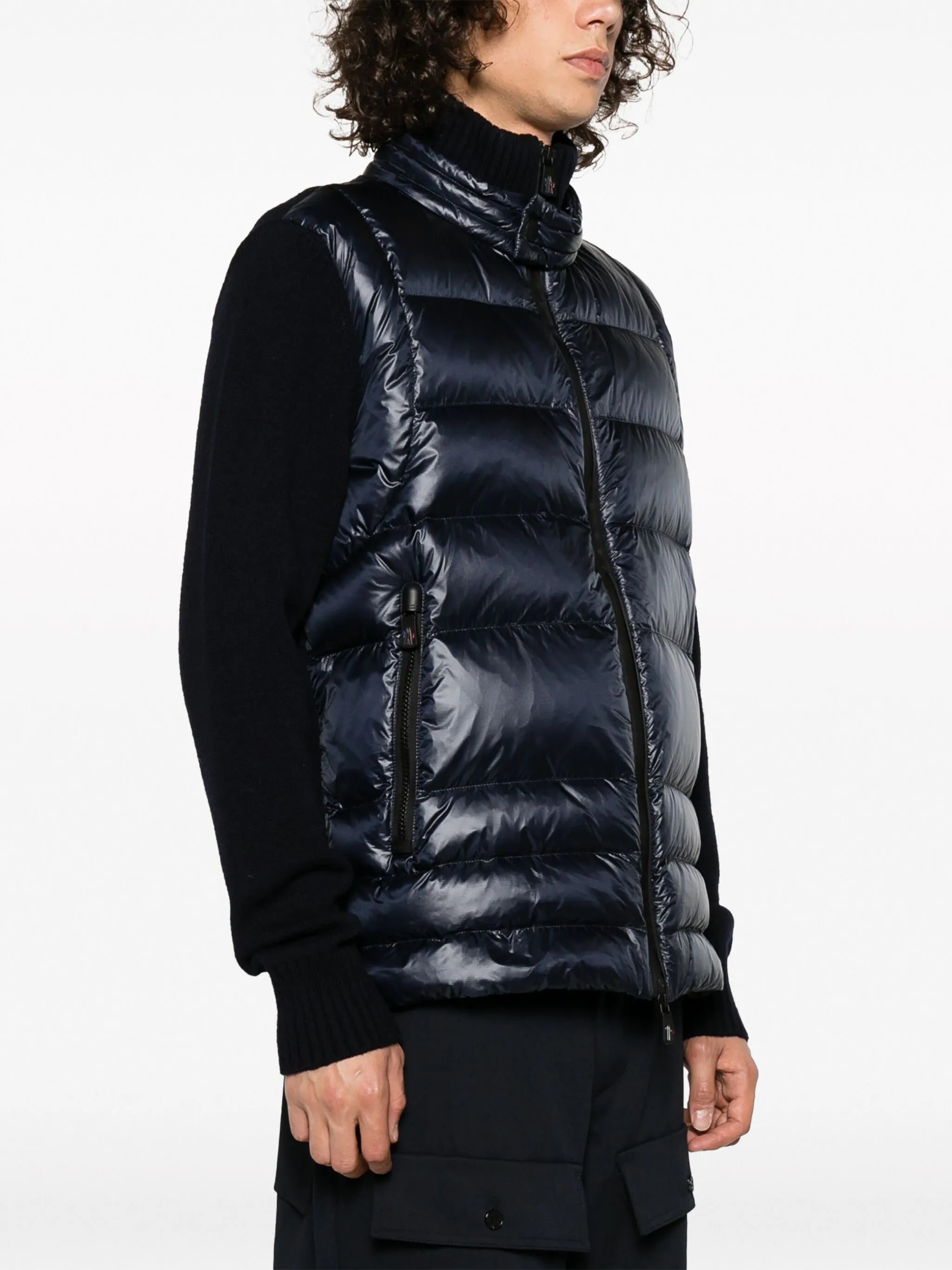 padded down-feather knitted jacket