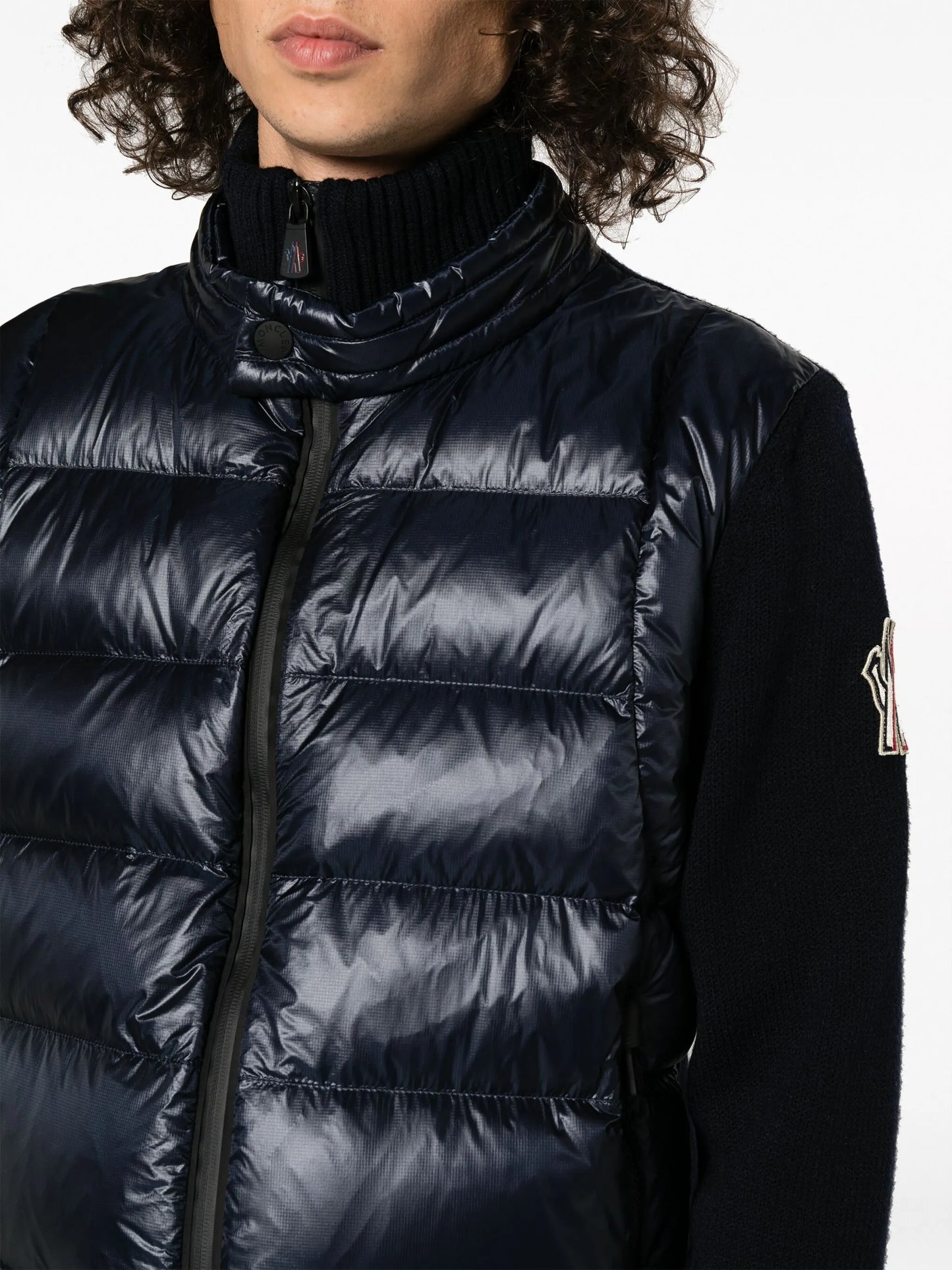 padded down-feather knitted jacket