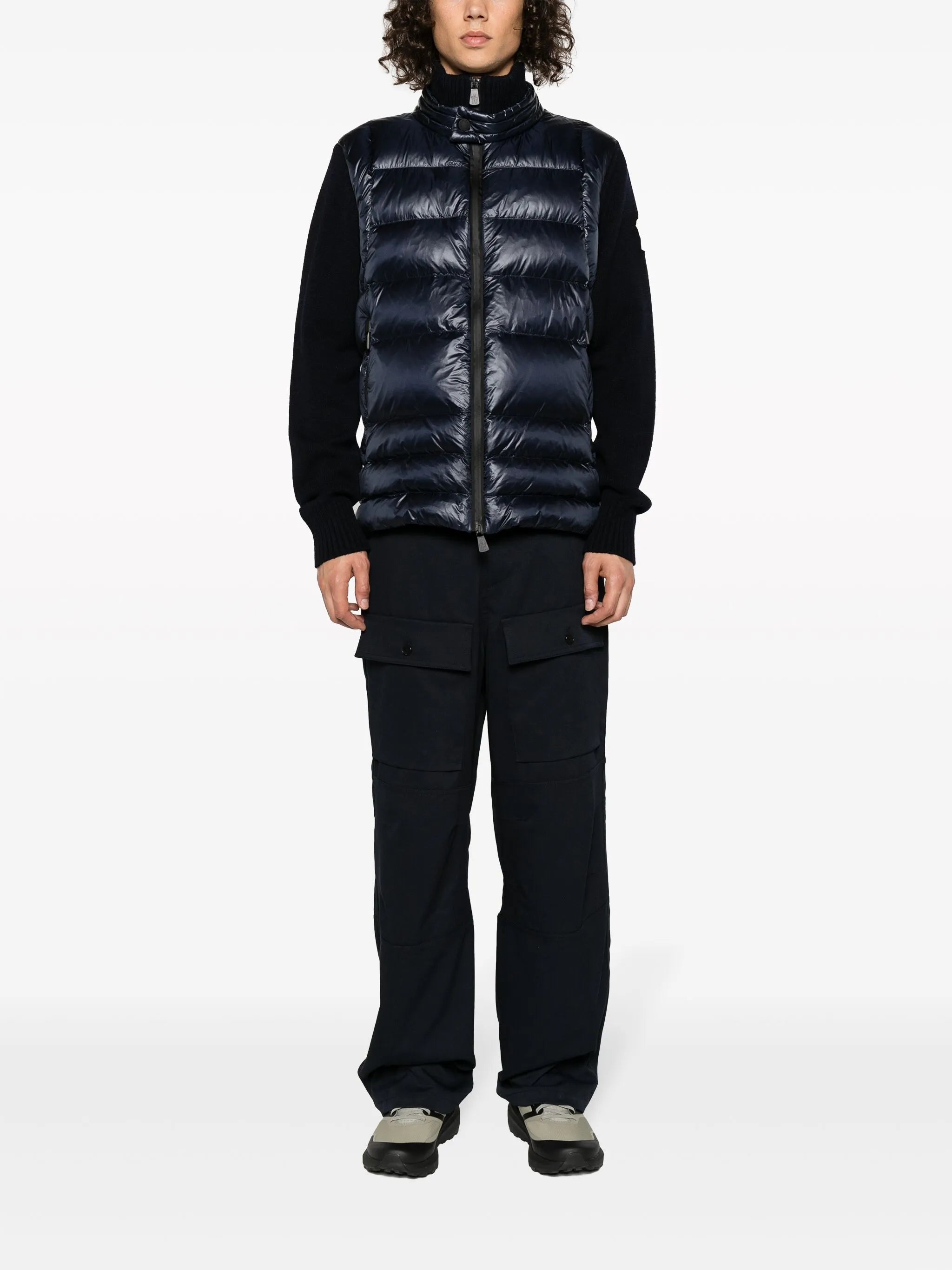 padded down-feather knitted jacket