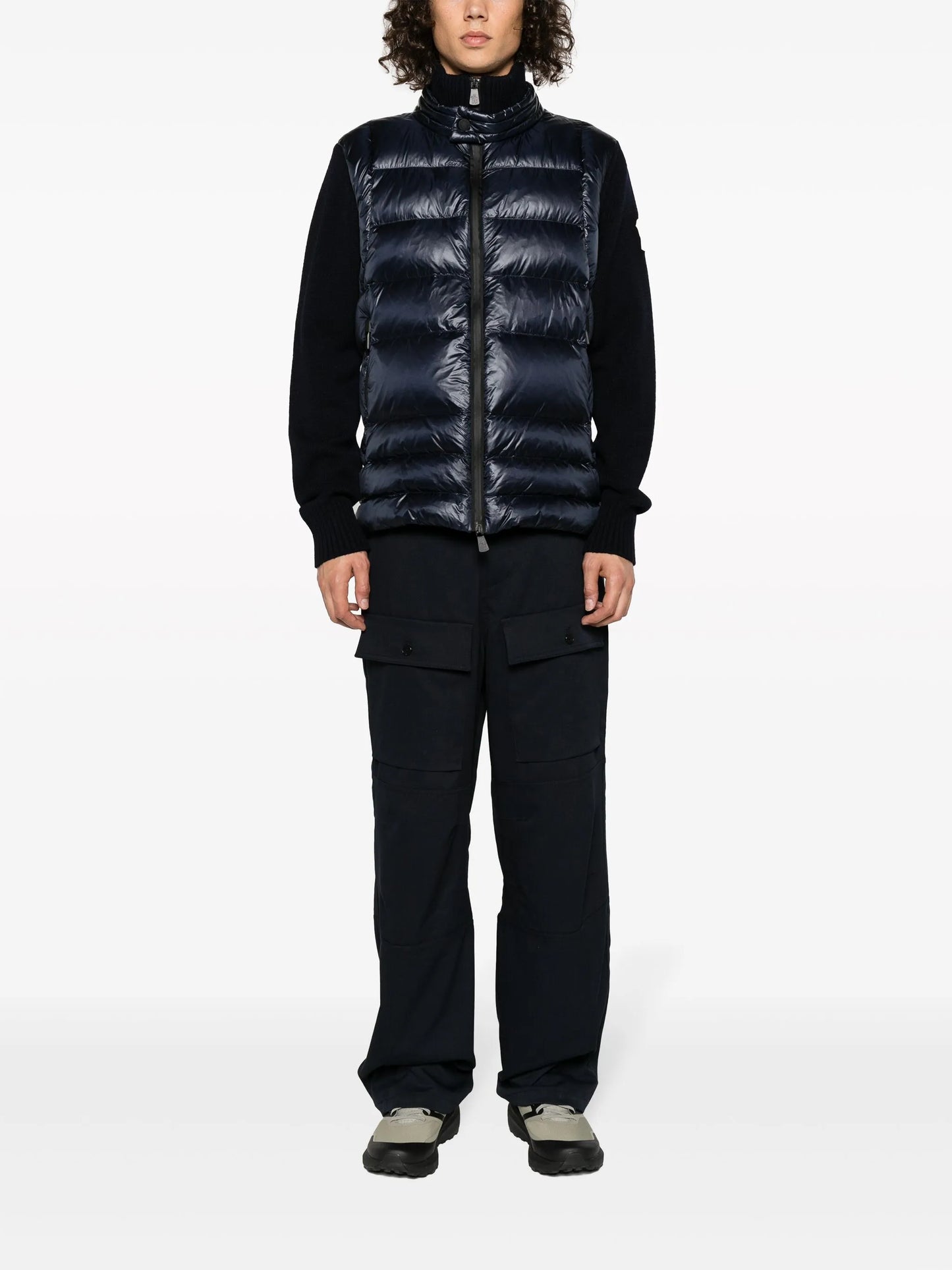 padded down-feather knitted jacket