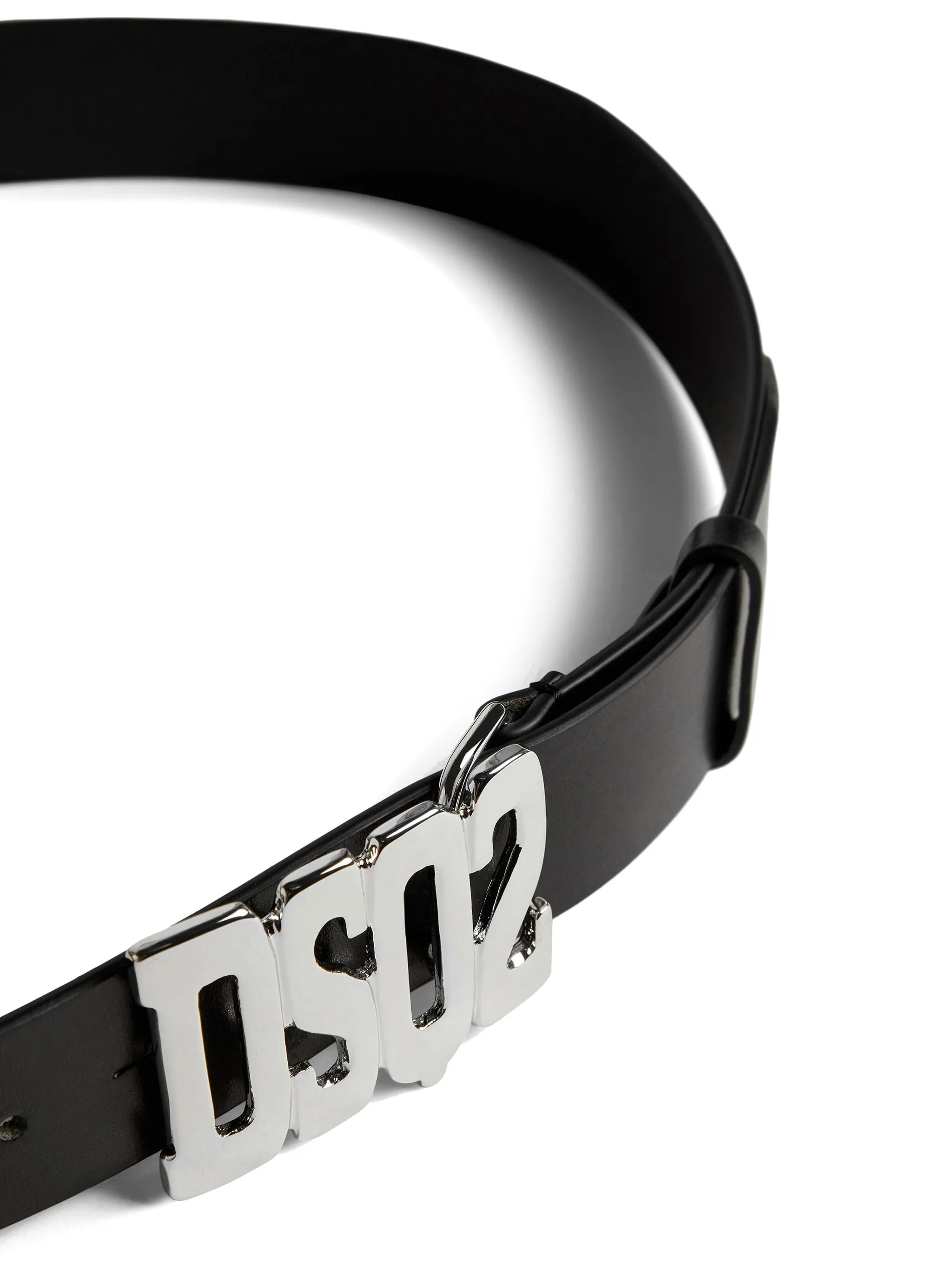 logo-buckle leather belt