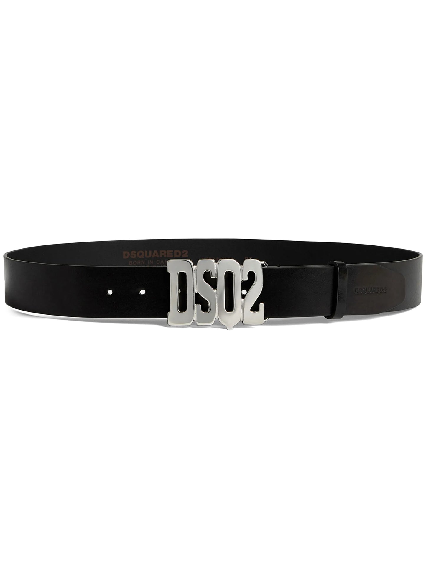logo-buckle leather belt