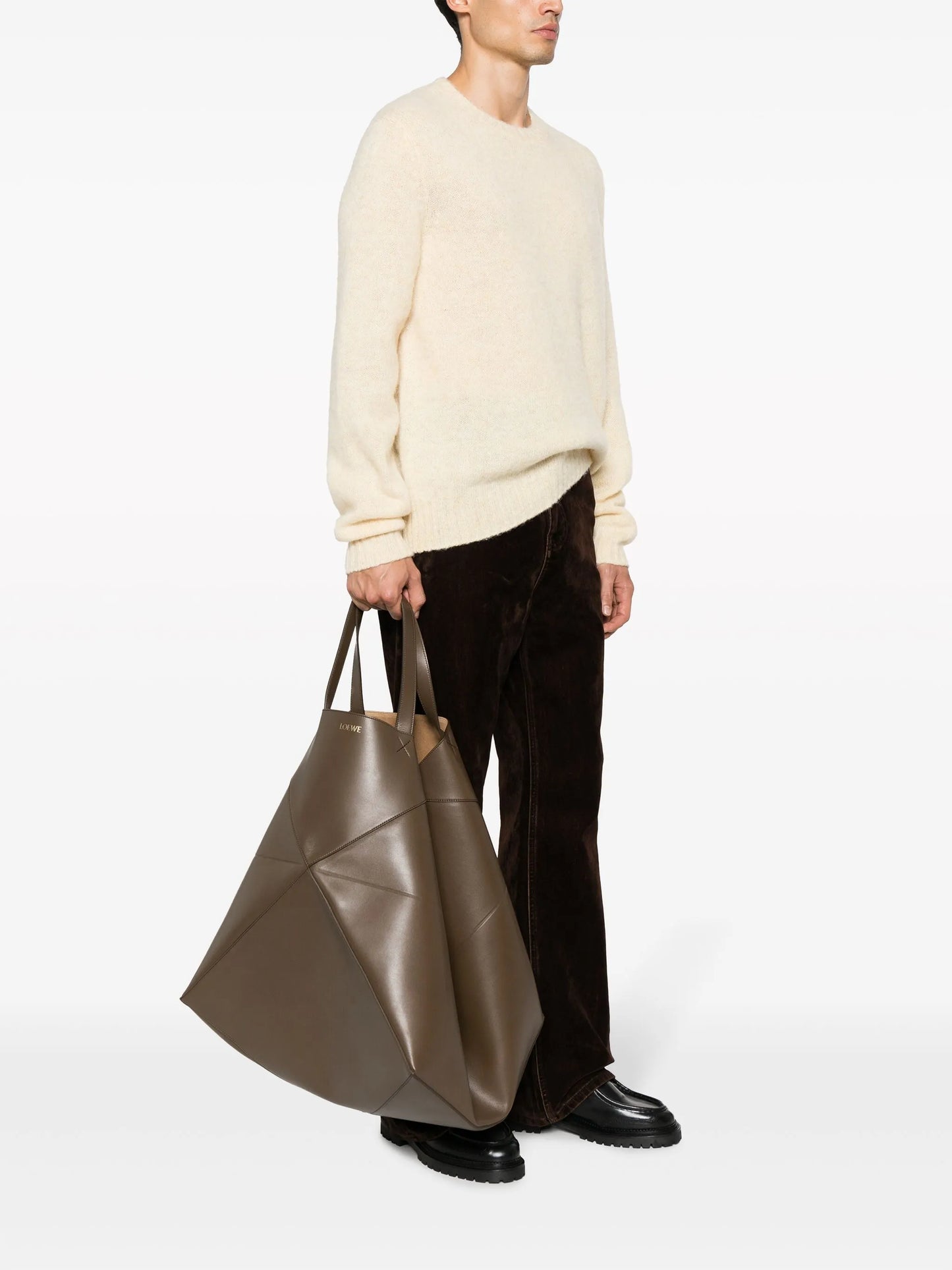 XXL Puzzle Fold leather tote bag