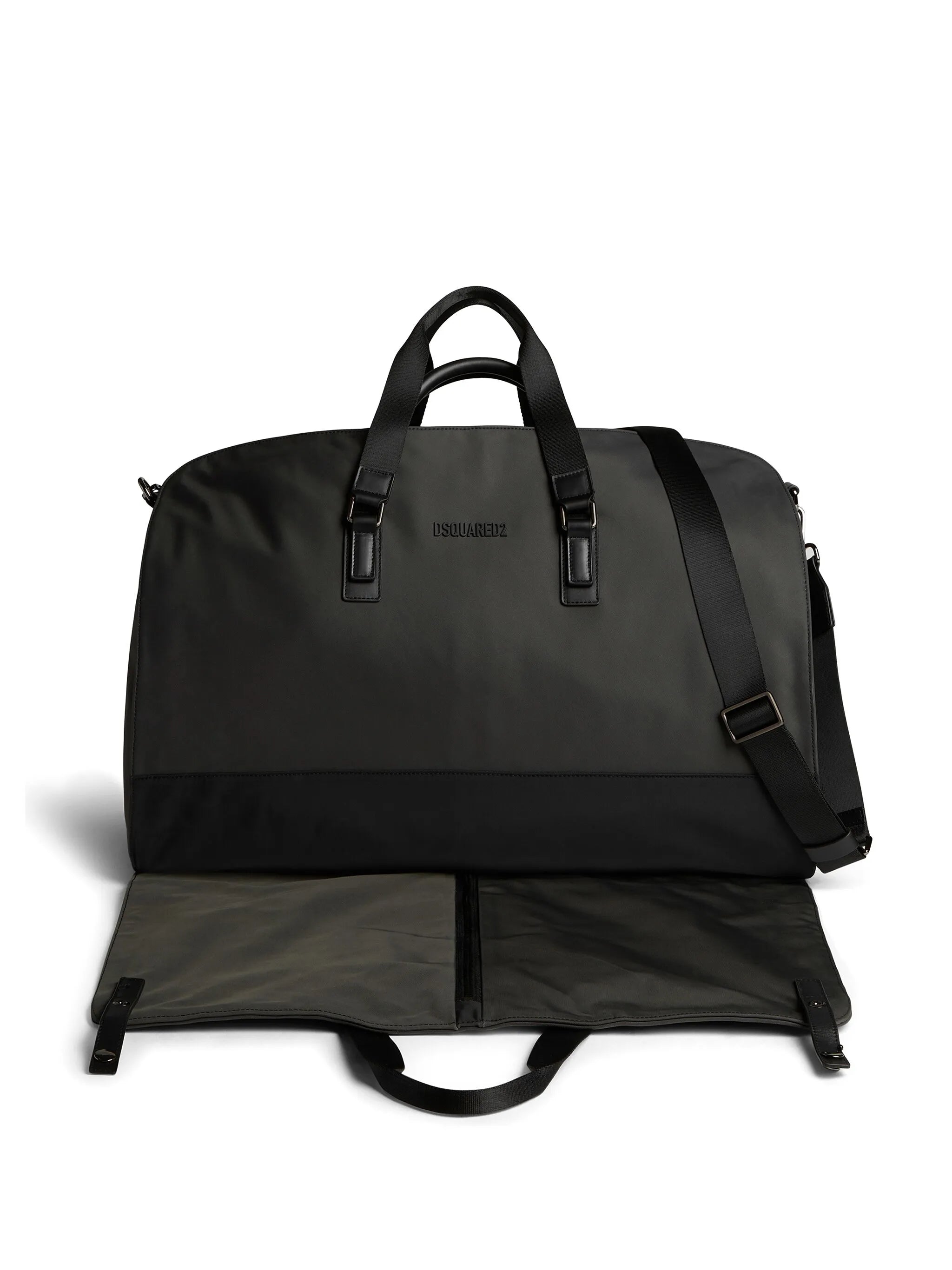 logo-raised zipped duffle bag