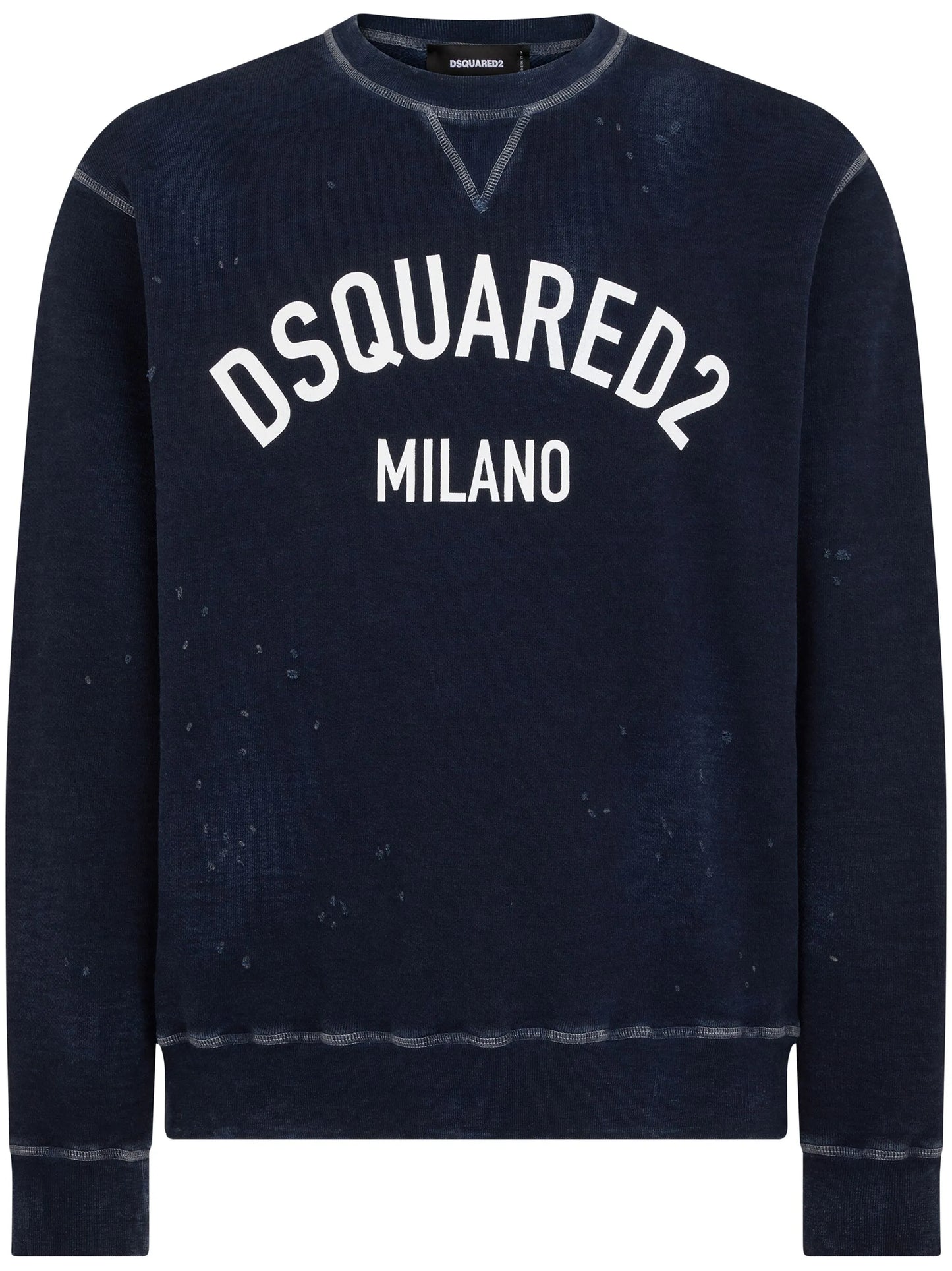 logo-print distressed sweatshirt