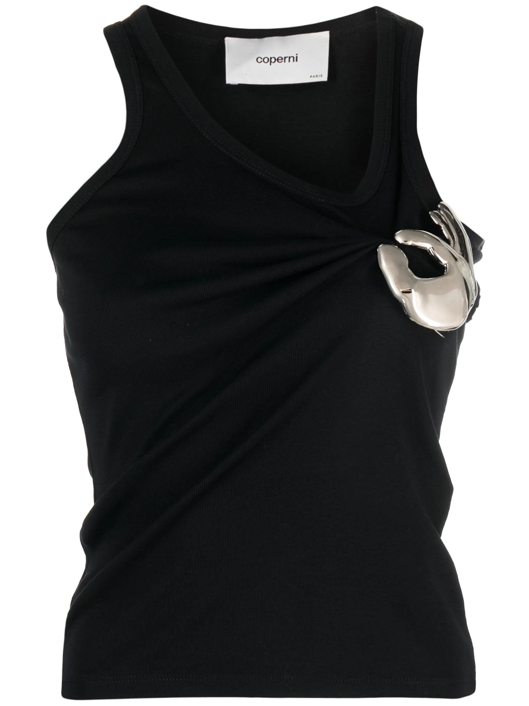 Emoji metal-embellished cotton tank top