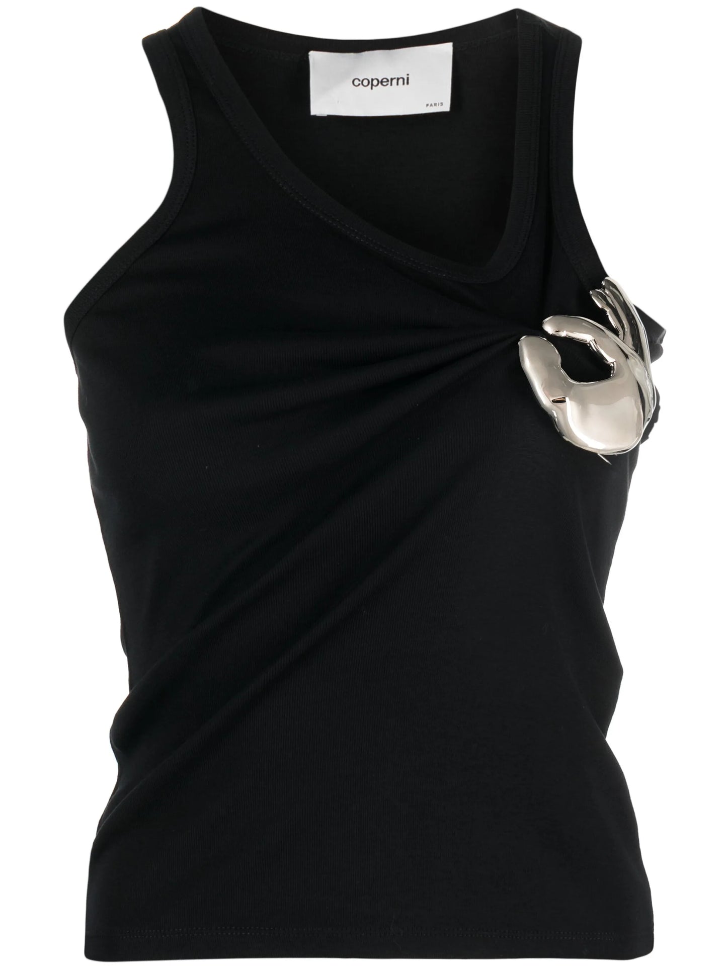 Emoji metal-embellished cotton tank top