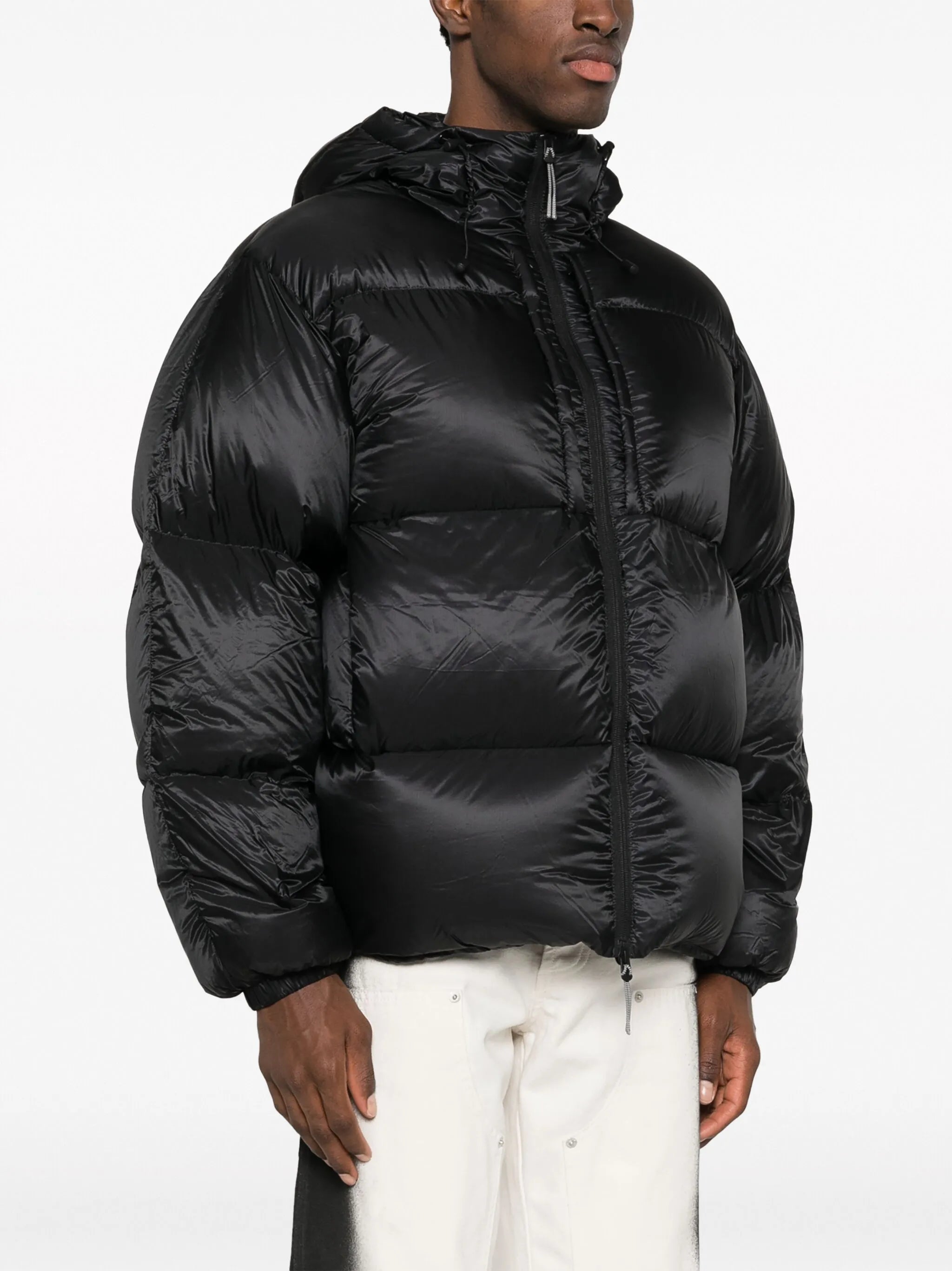hooded down padded jacket