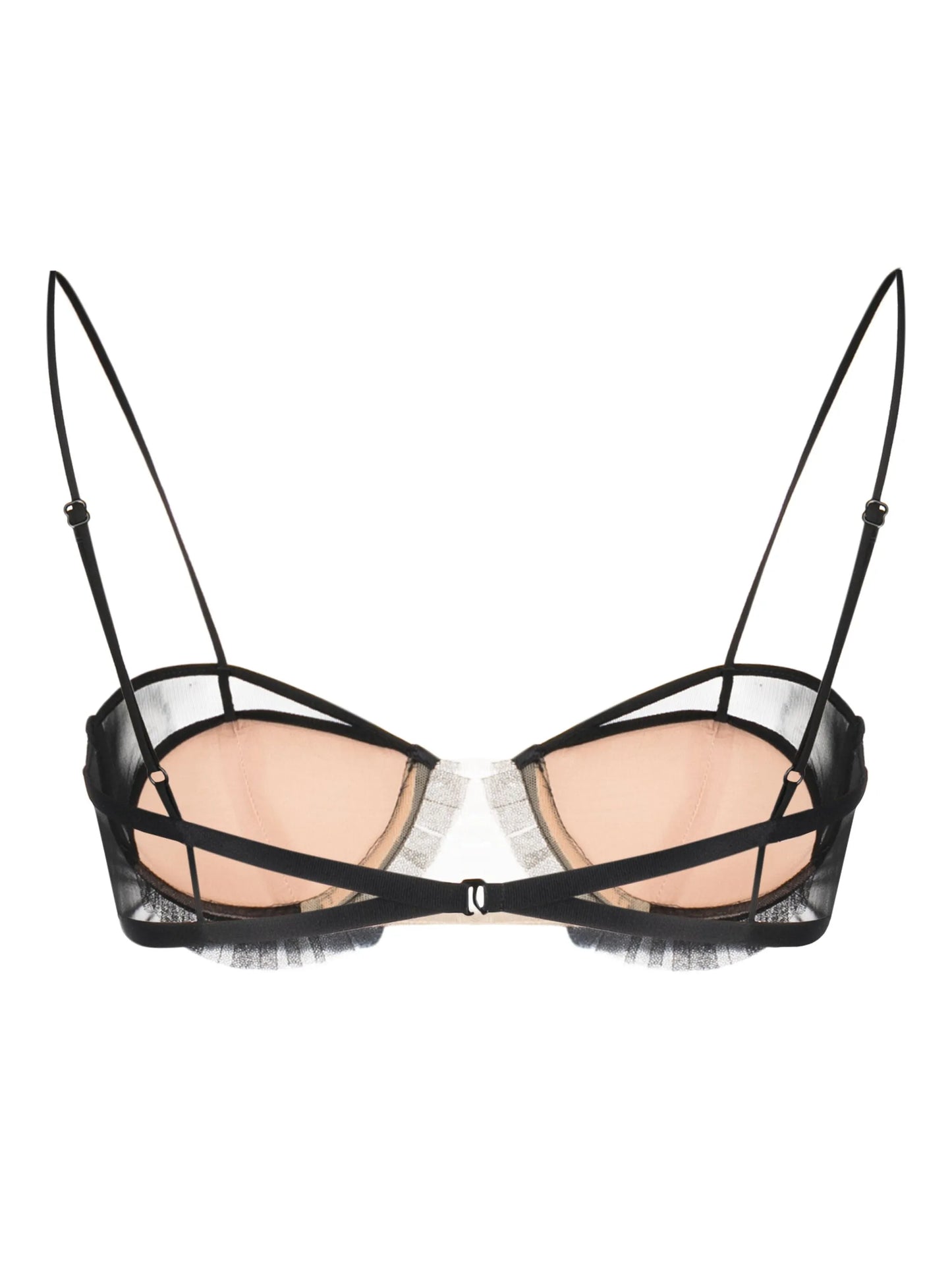 panelled semi-sheer bra
