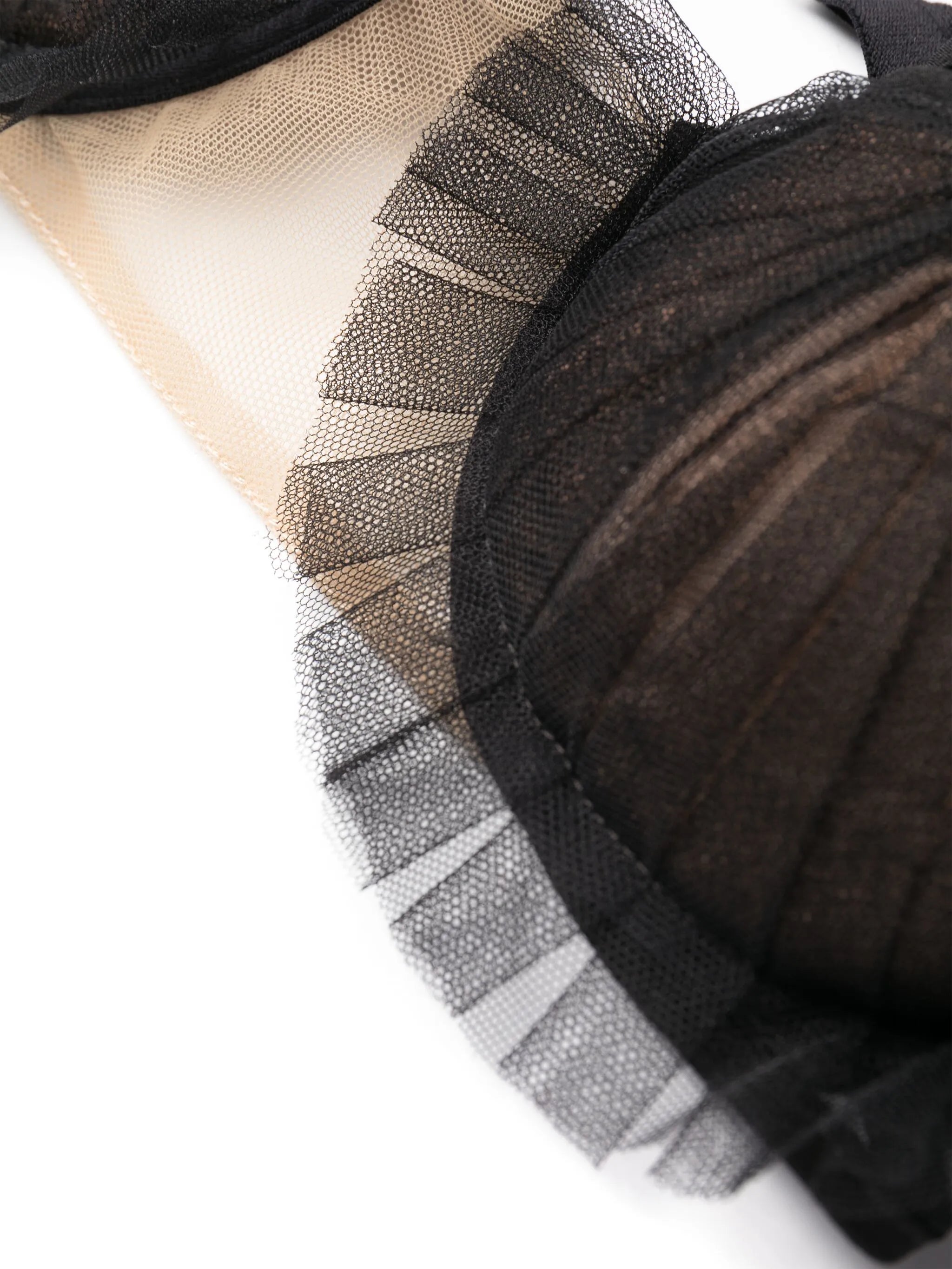 panelled semi-sheer bra