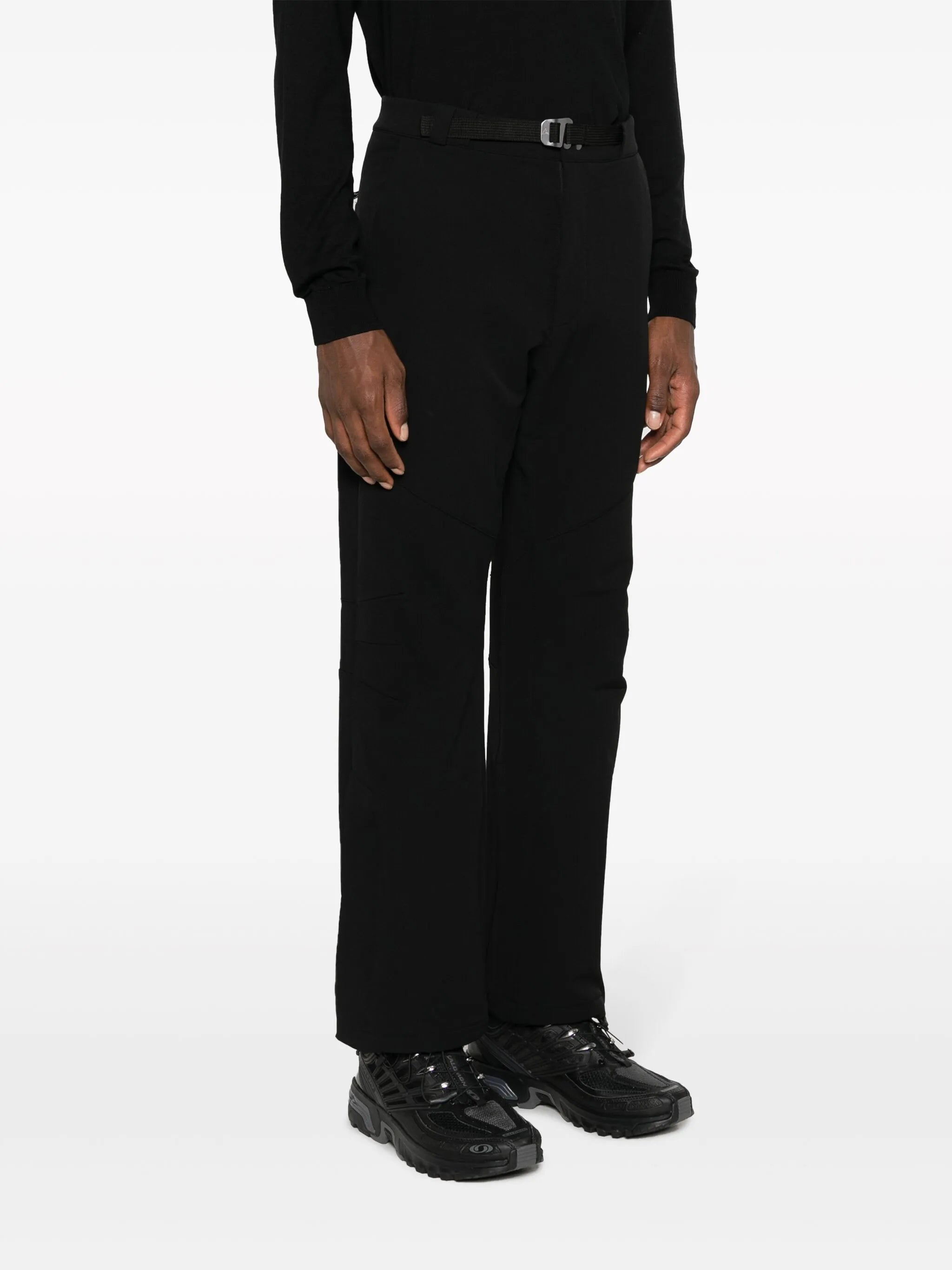 belted straight-leg trousers