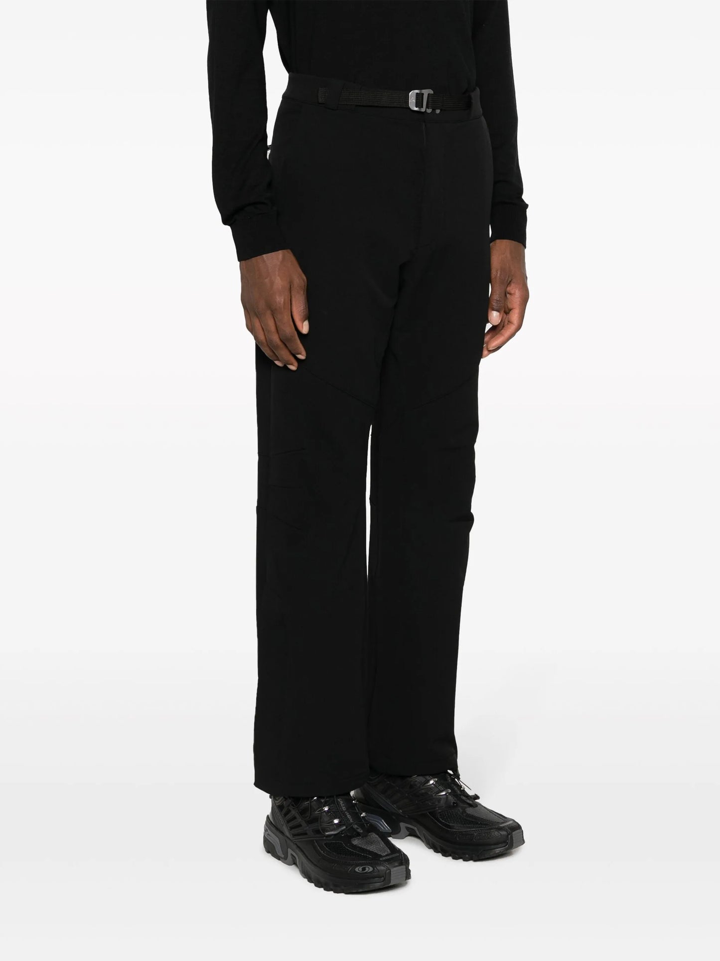 belted straight-leg trousers