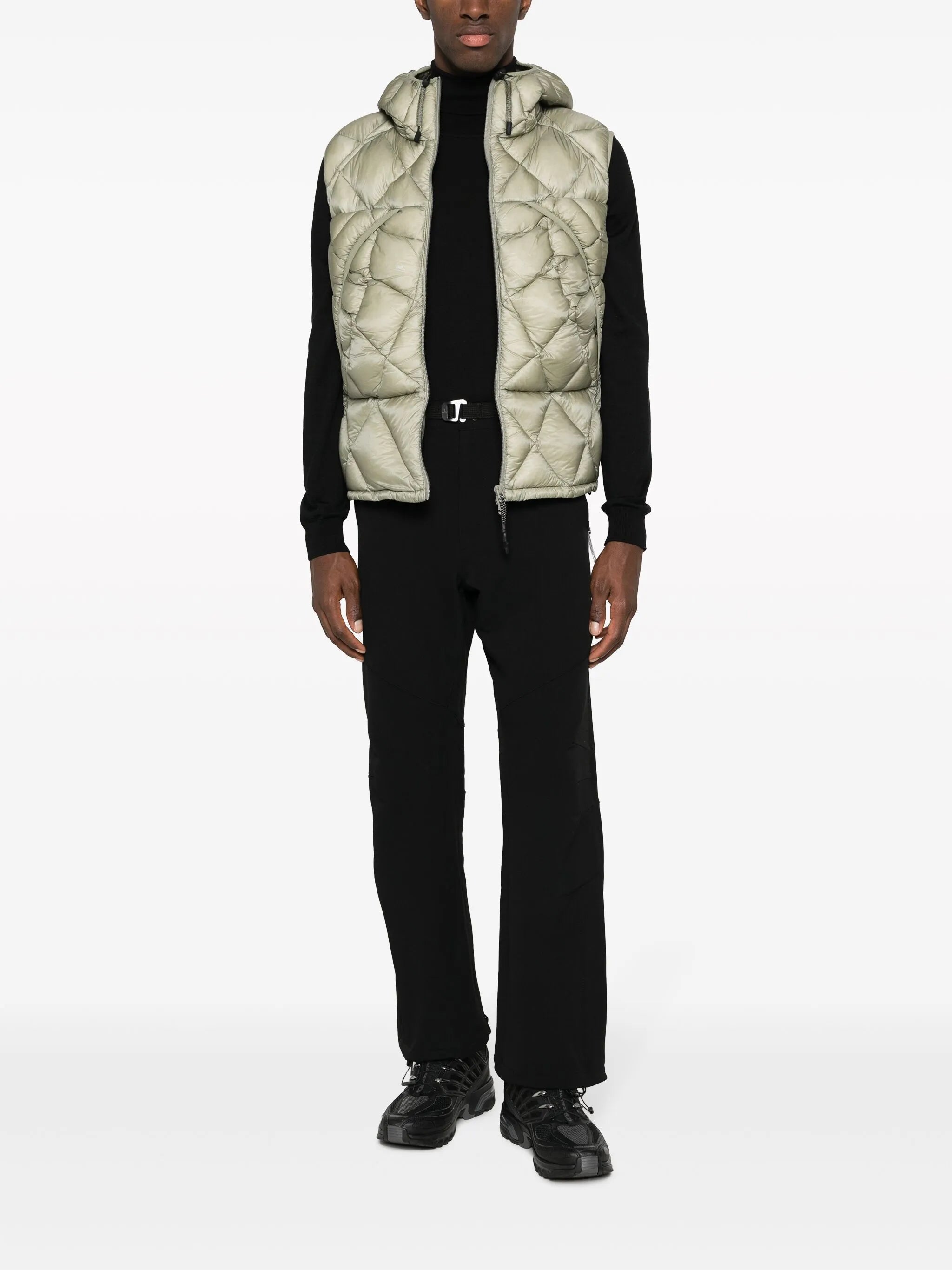 belted straight-leg trousers