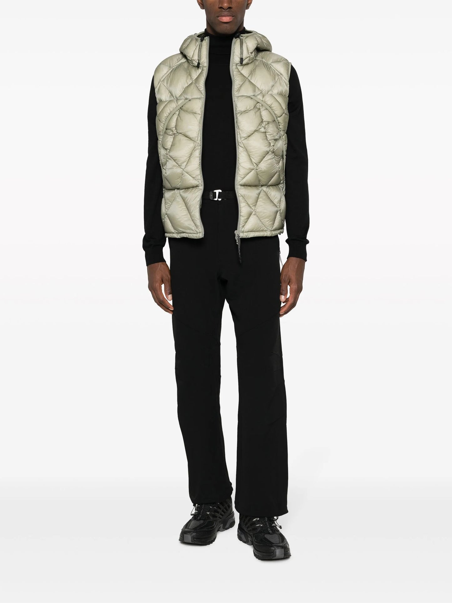 belted straight-leg trousers