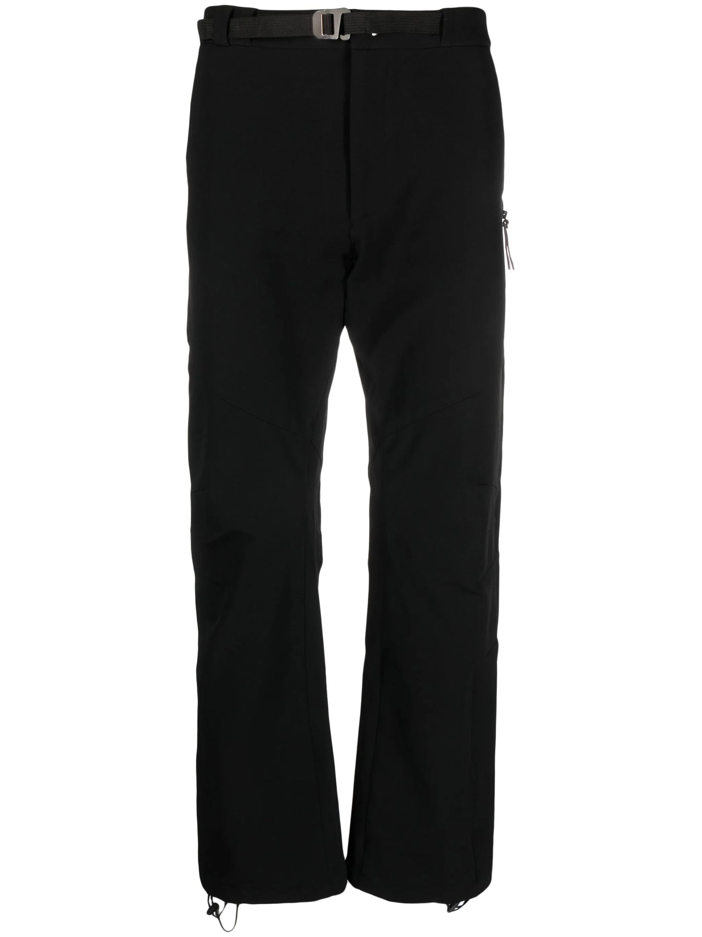 belted straight-leg trousers